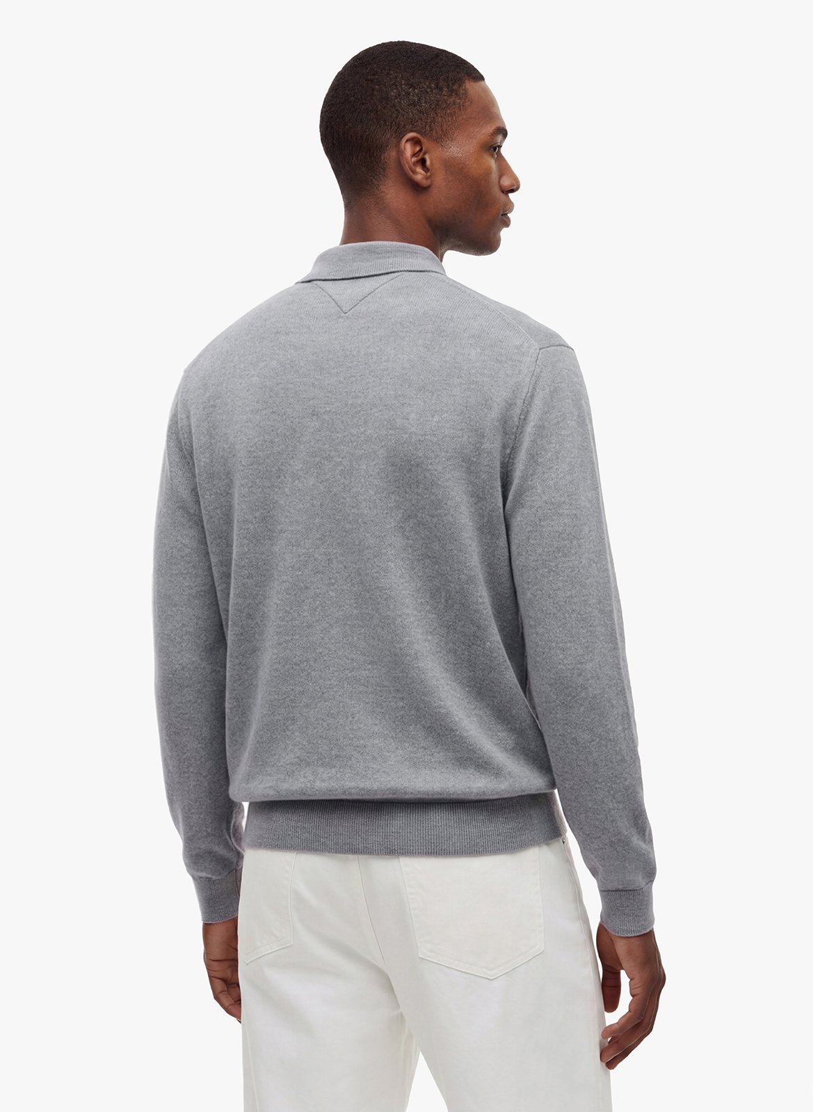 Polo droit en coton bio mélangé TOMMY HILFIGER Gris