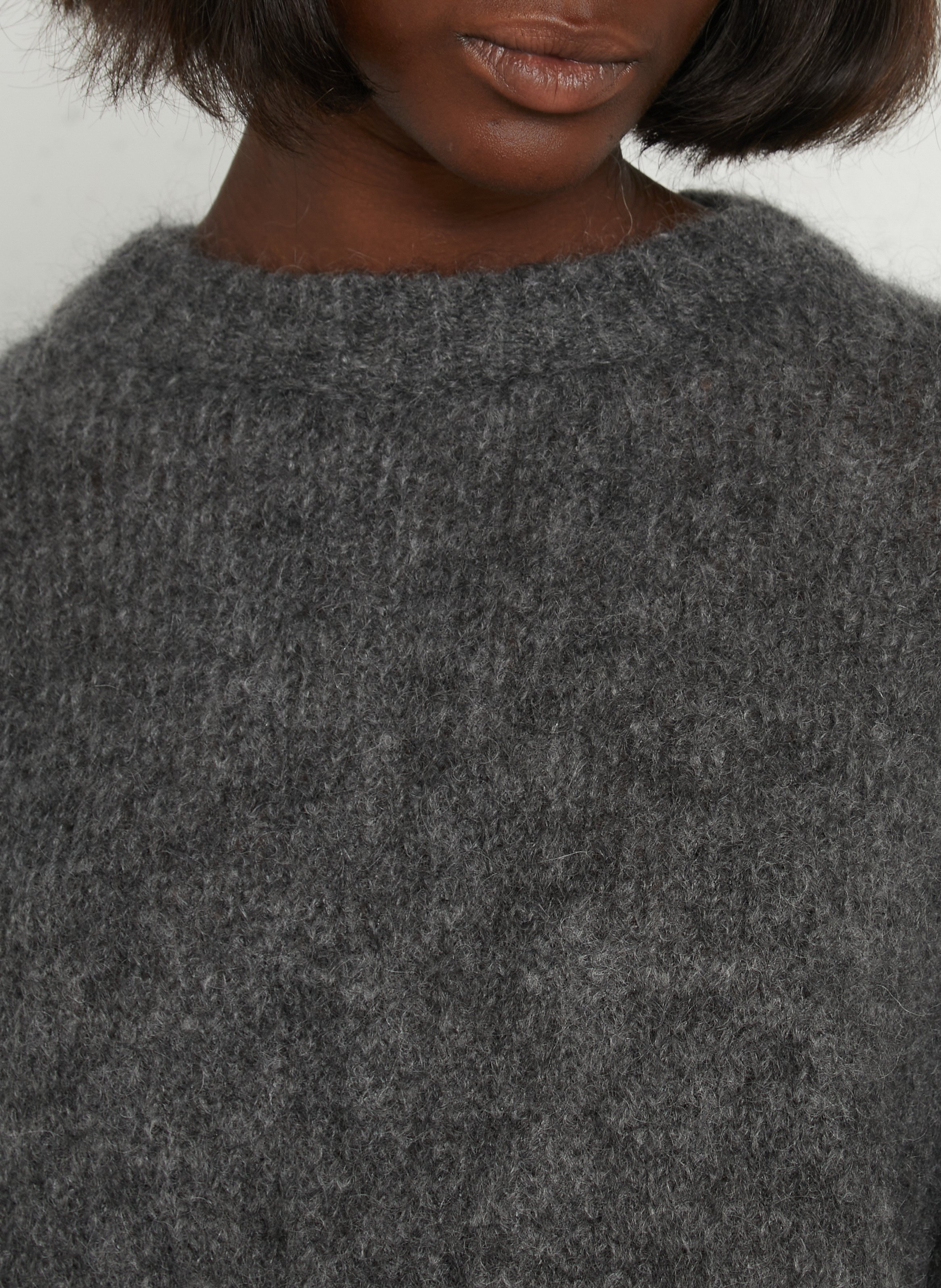 Round-neck wool-blend sweater dress DES PETITS HAUTS Grey