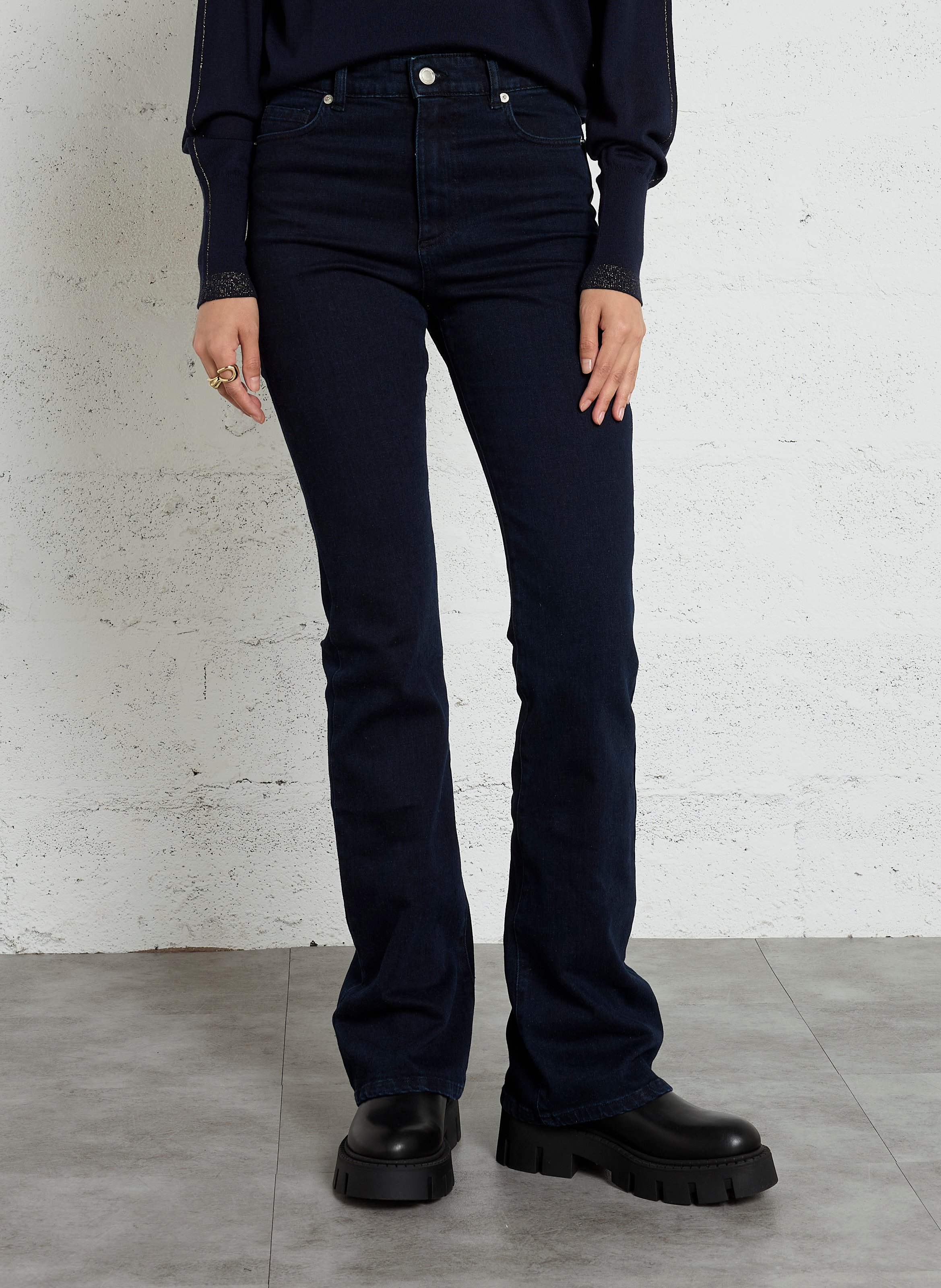 Jean flare en coton IKKS Bleu