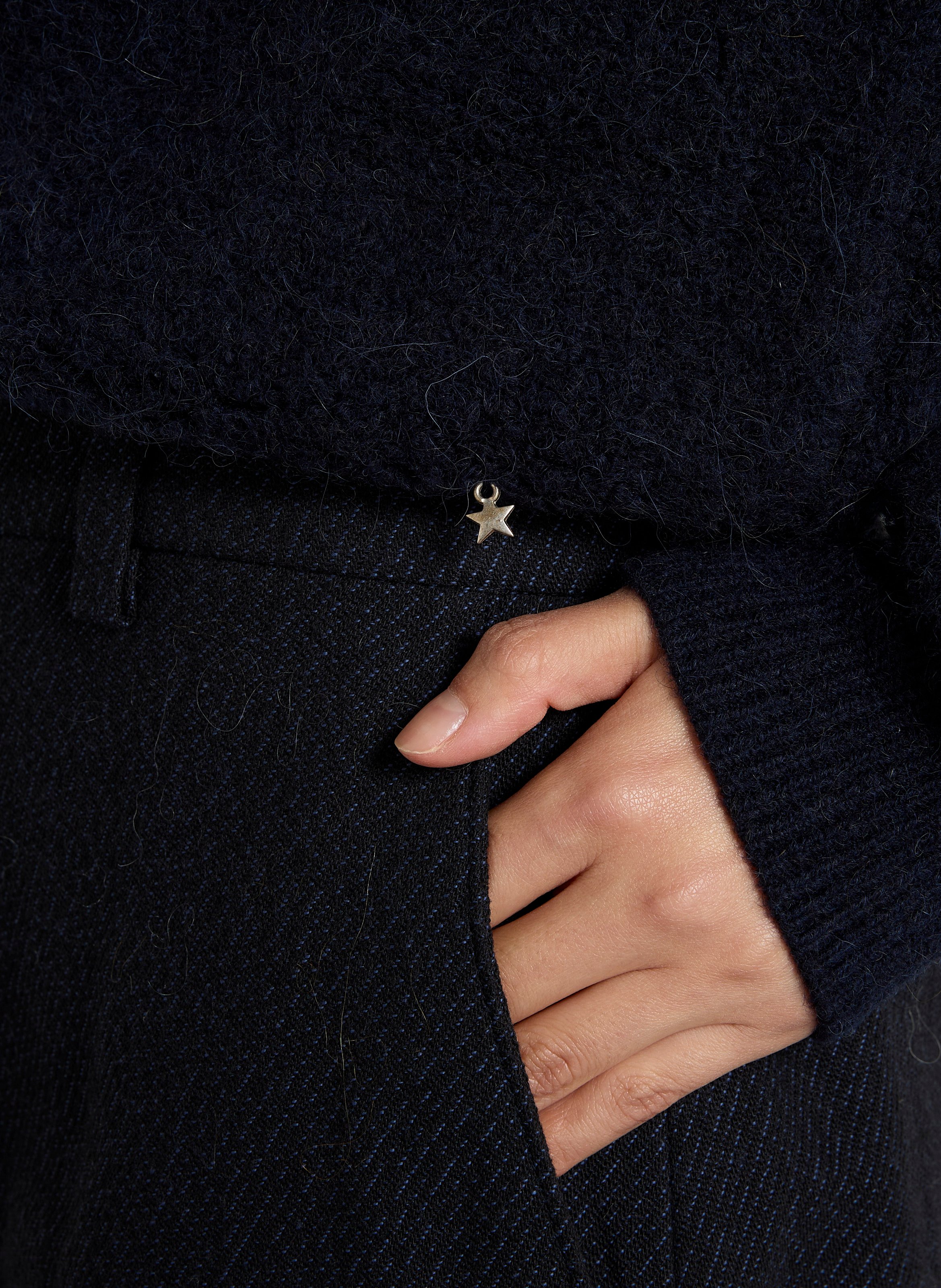 Straight round-neck wool-blend cardigan DES PETITS HAUTS Blue