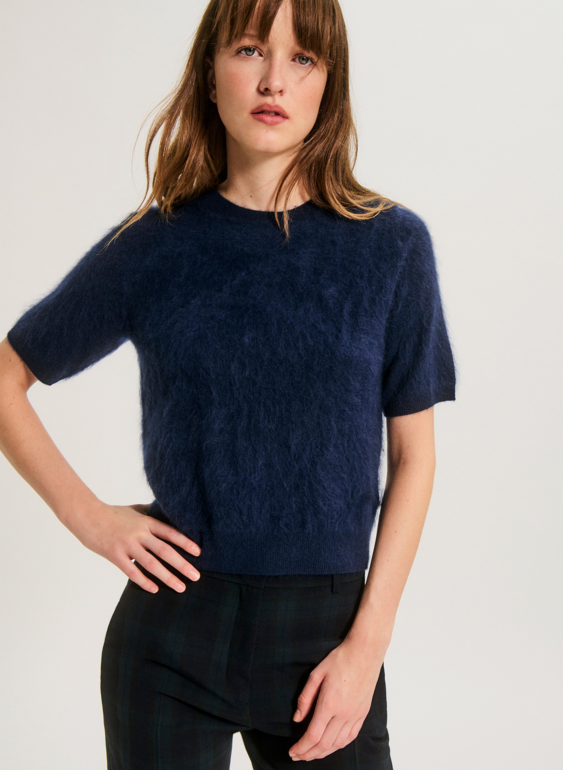 Gerade geschnittener Wollpullover PABLO Blau