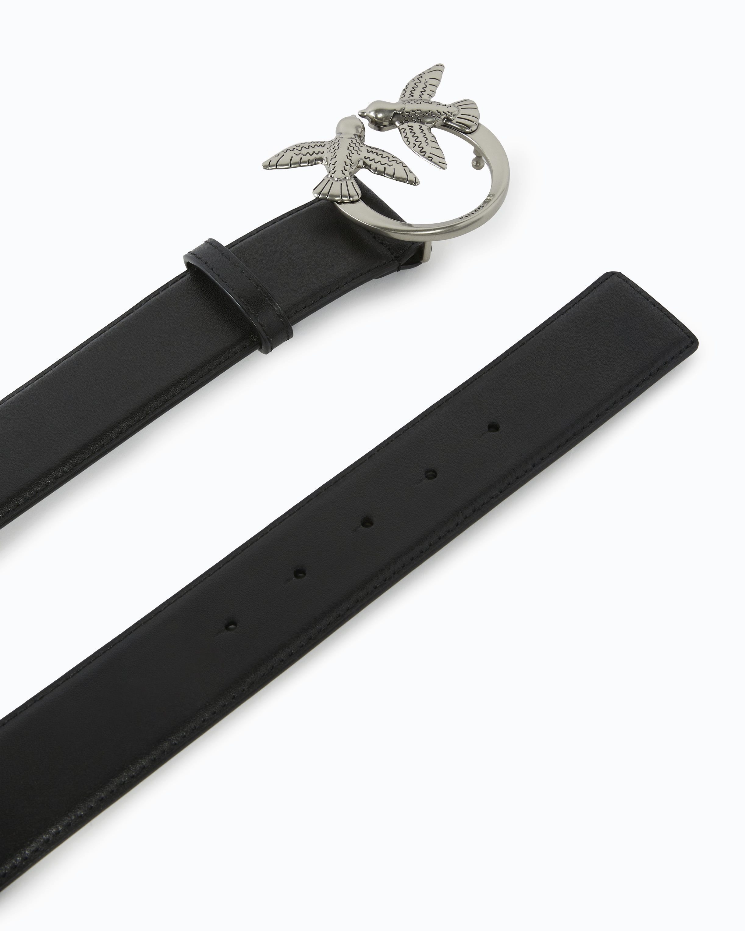 Ceinture large love birds en cuir 4cm PINKO Noir