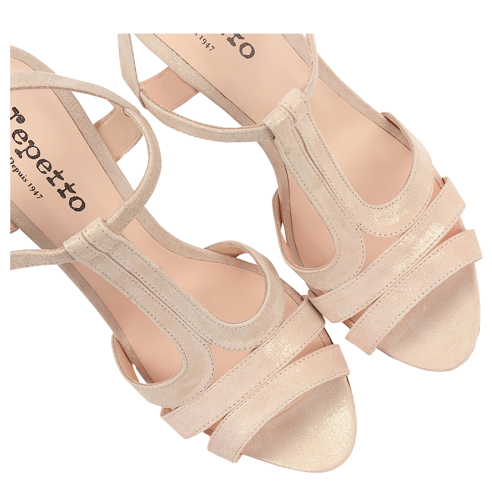 High-heeled leather sandals REPETTO Beige