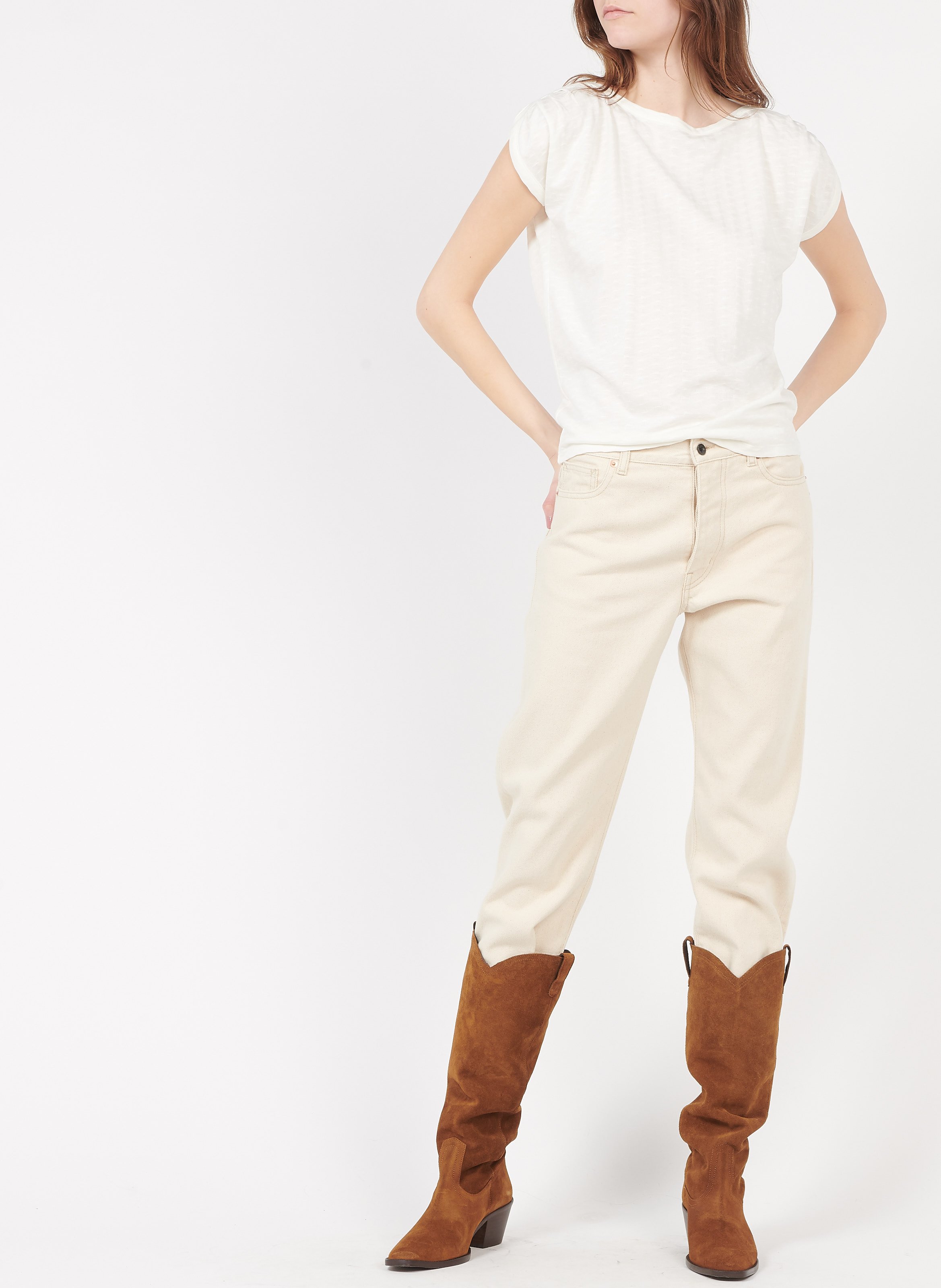 Top col bateau ample SESSUN Beige