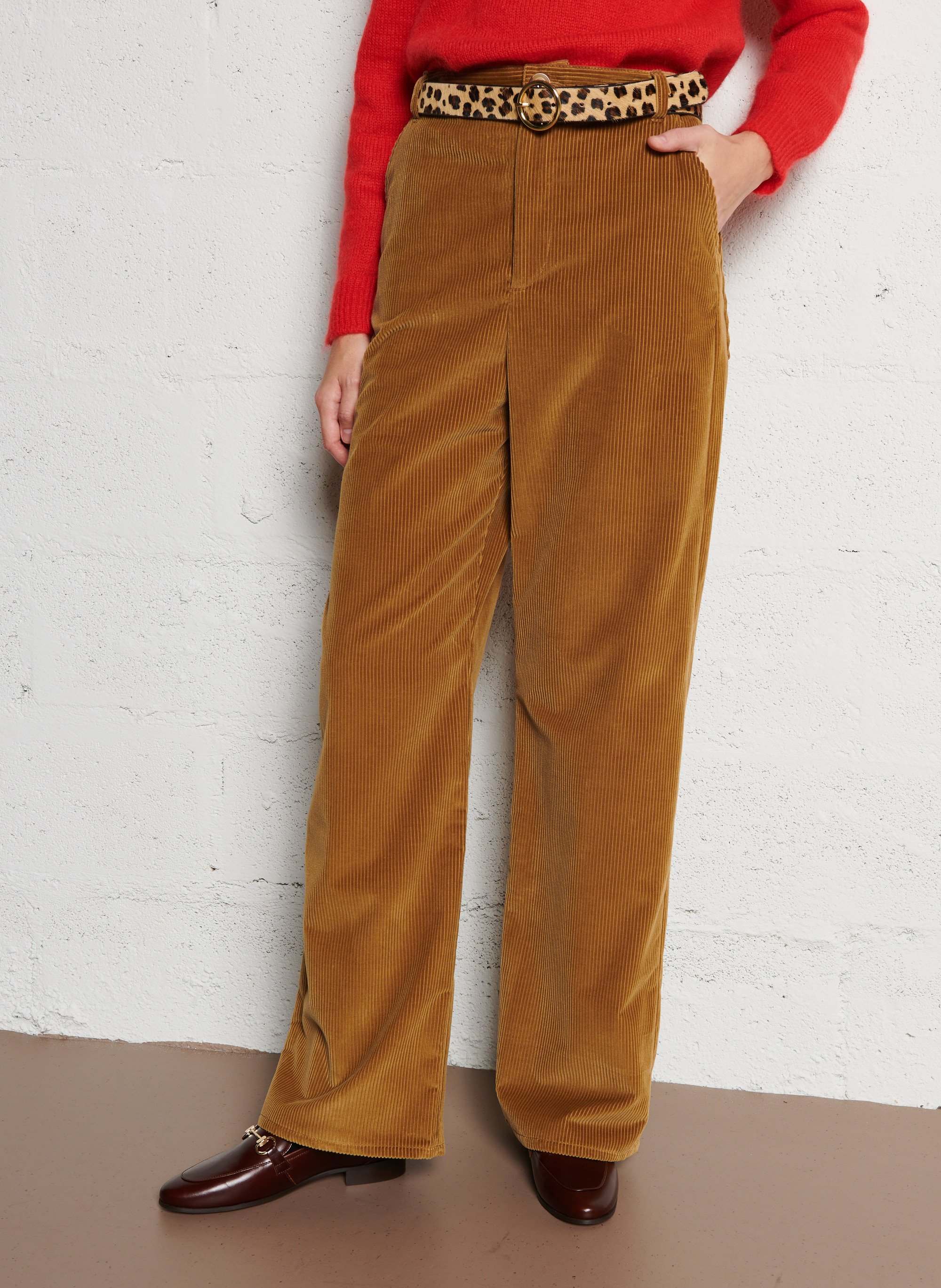 Wijde broek van katoen met hoge taille SUZIE WINKLE Beige