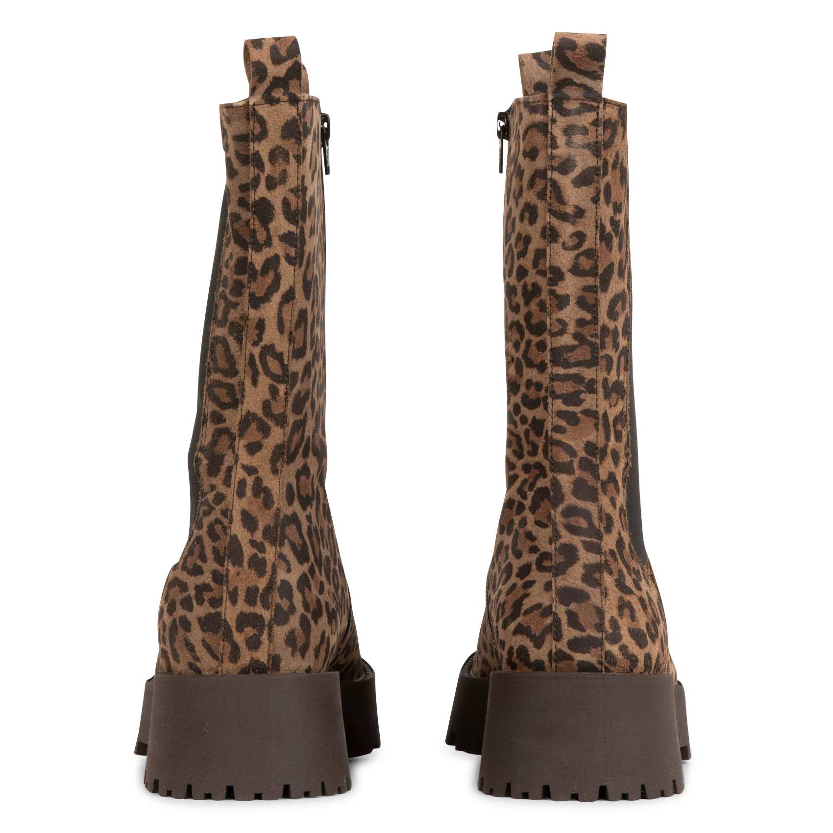 Bottines crantées en cuir imprimé léopard JB MARTIN Marron