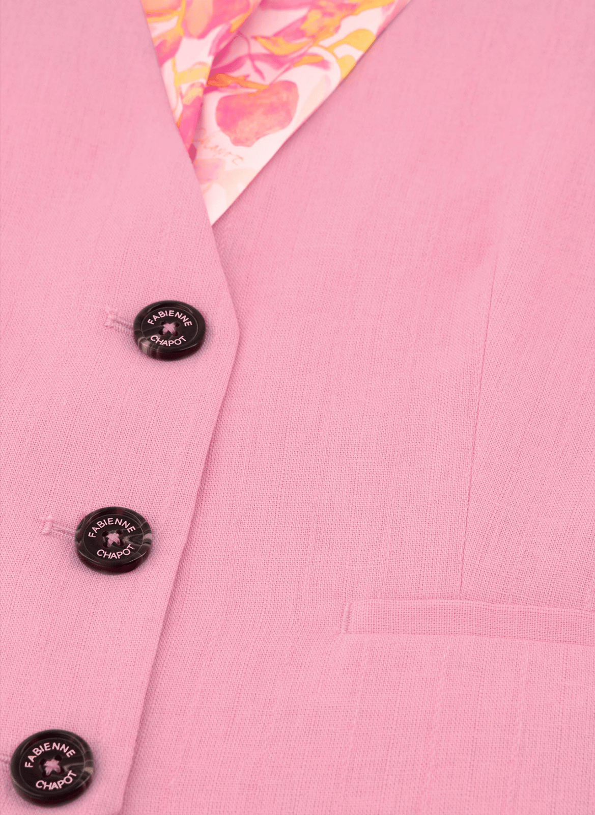 Linen-blend suit waistcoat FABIENNE CHAPOT Pink