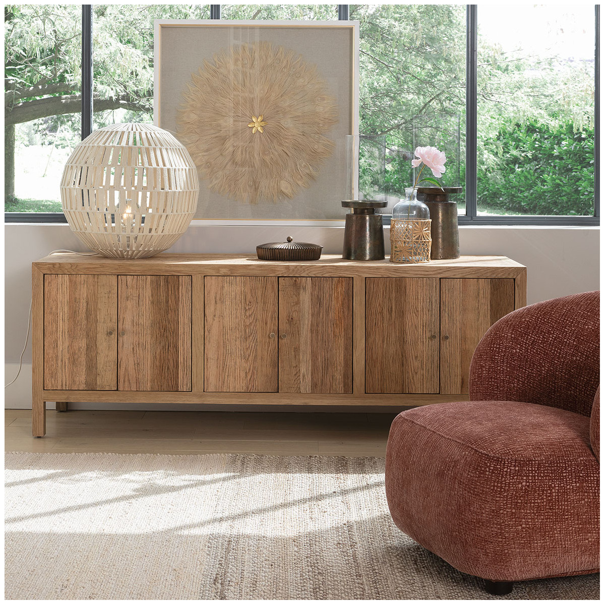 Jute and cotton rug BLANC D'IVOIRE Multicolored