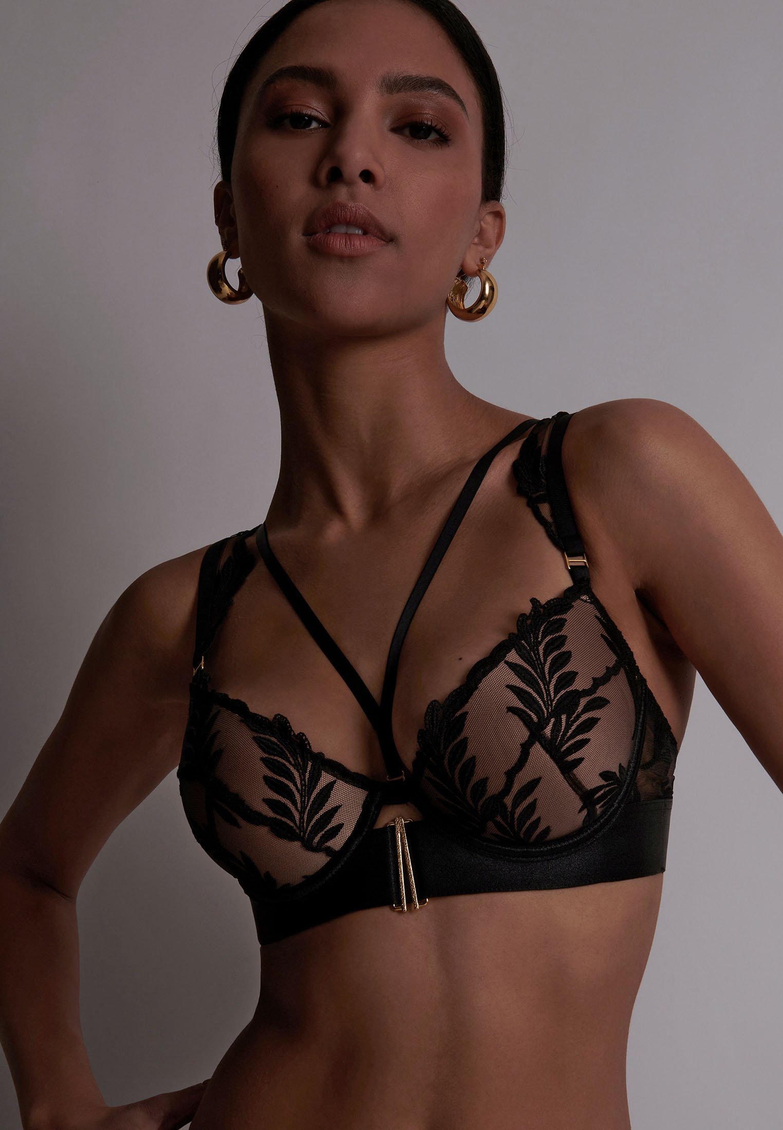 Amour Précieux Diamant black  push-up shell bra AUBADE Black