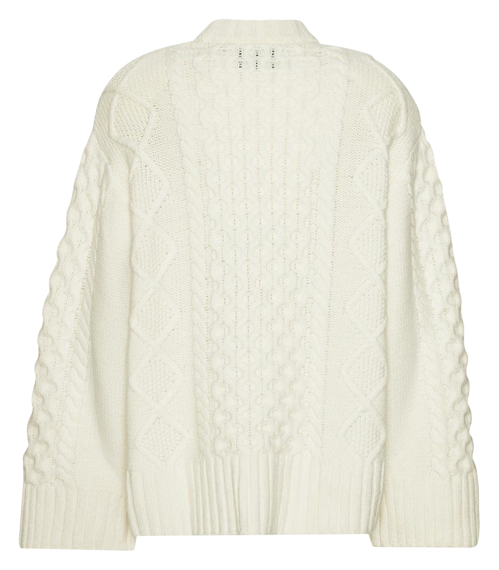 Oversized round-neck wool-blend sweater ROTATE White