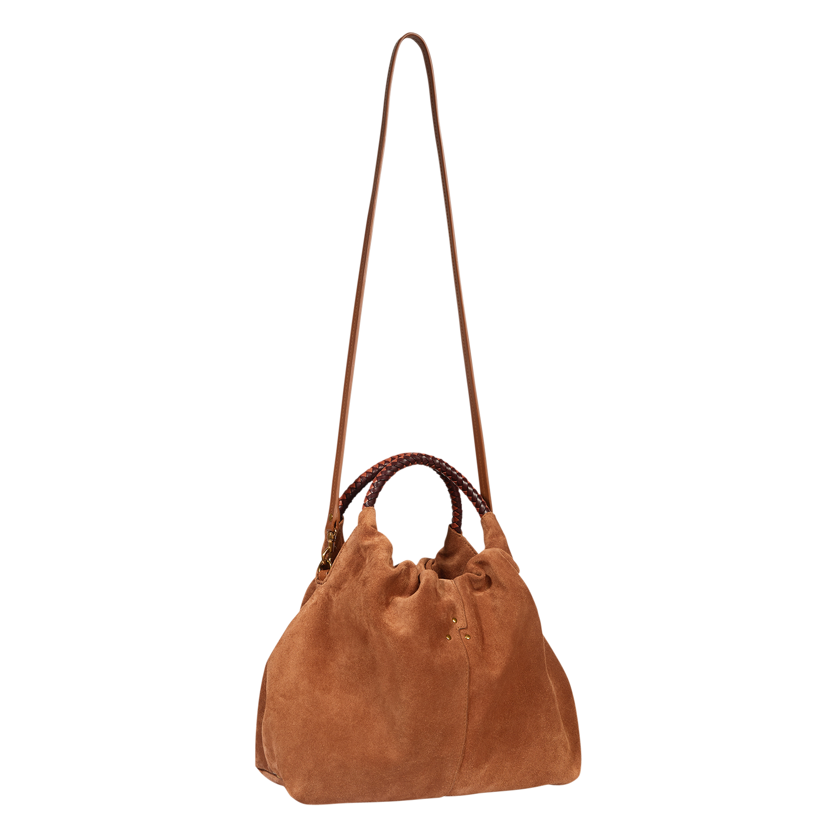 Sac bourse en cuir velours JEROME DREYFUSS Marron