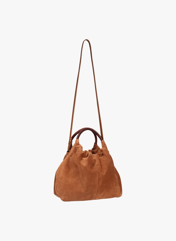 Sac bourse en cuir velours Gordi m Marron Jerome dreyfuss Femme