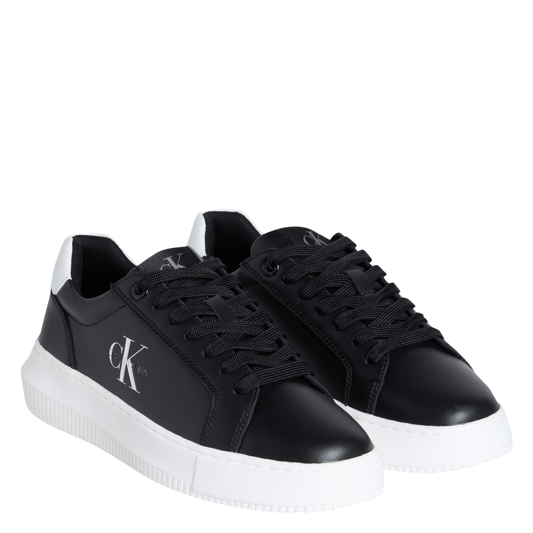 Baskets basses à logo en cuir CALVIN KLEIN Noir