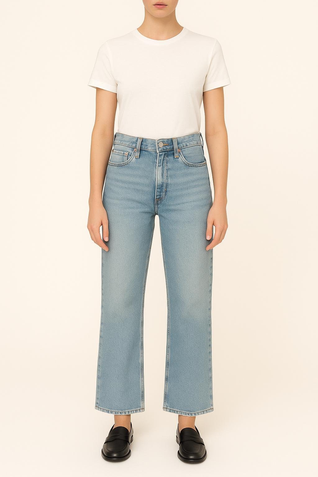 Cropped slim jeans with studs LEVI'S - Seconde main Blue
