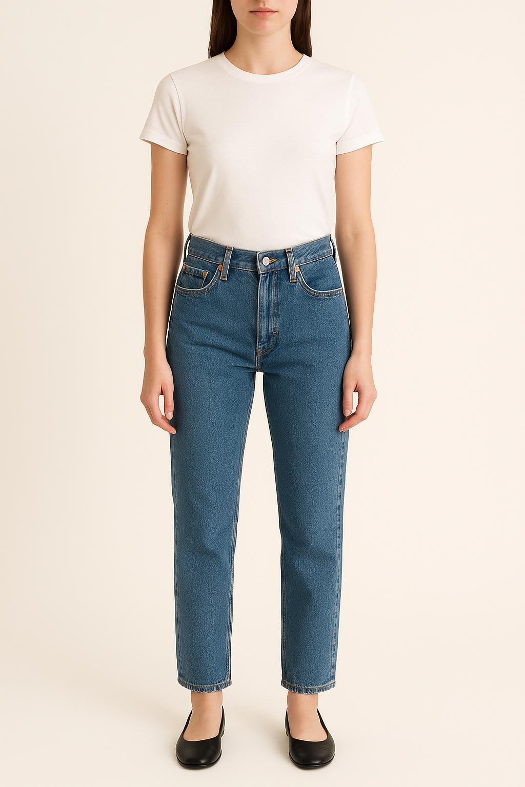 Cropped slim jeans with studs LEVI'S - Seconde main Blue