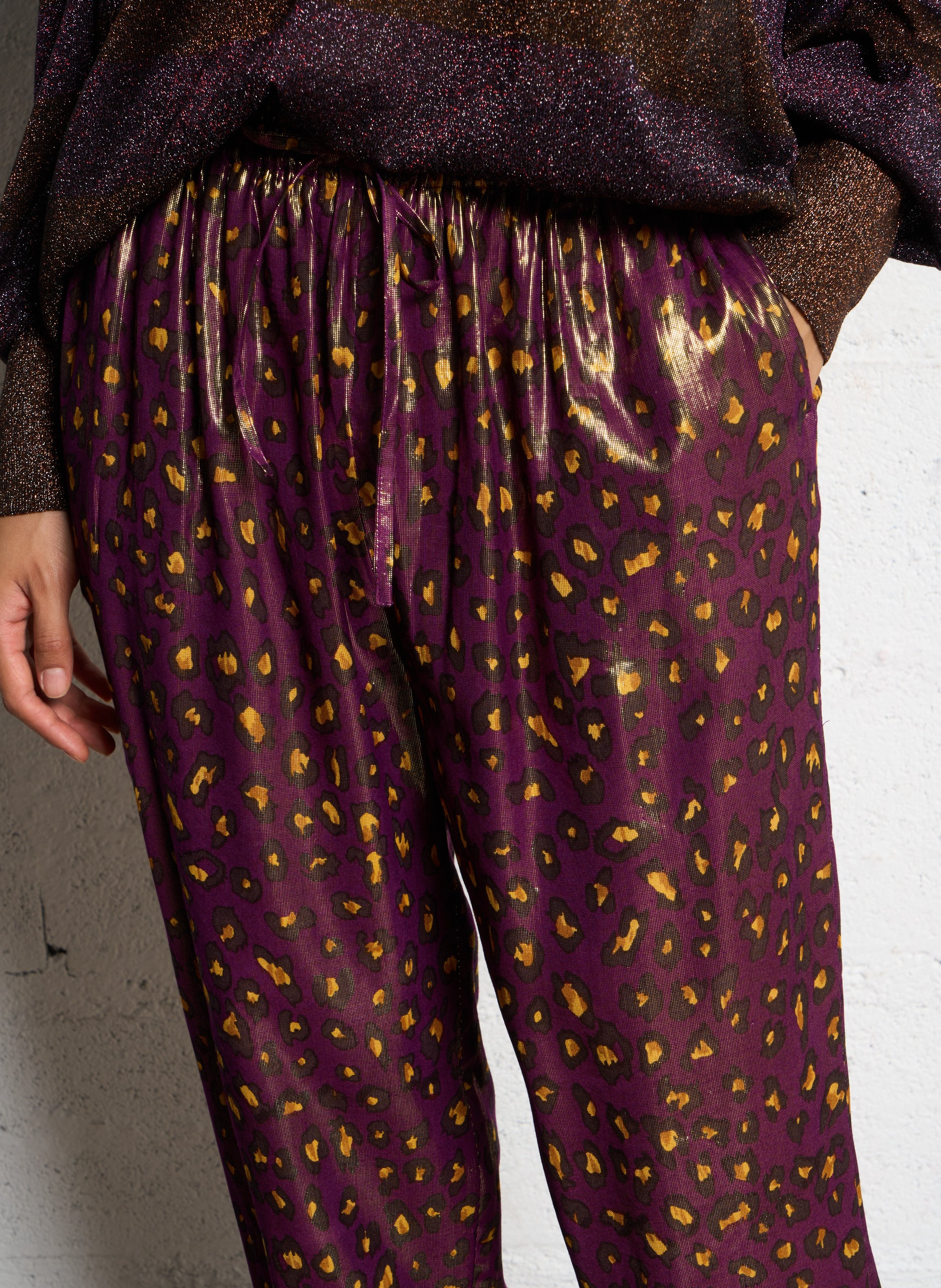 Pantalon droit imprimé MES DEMOISELLES Violet