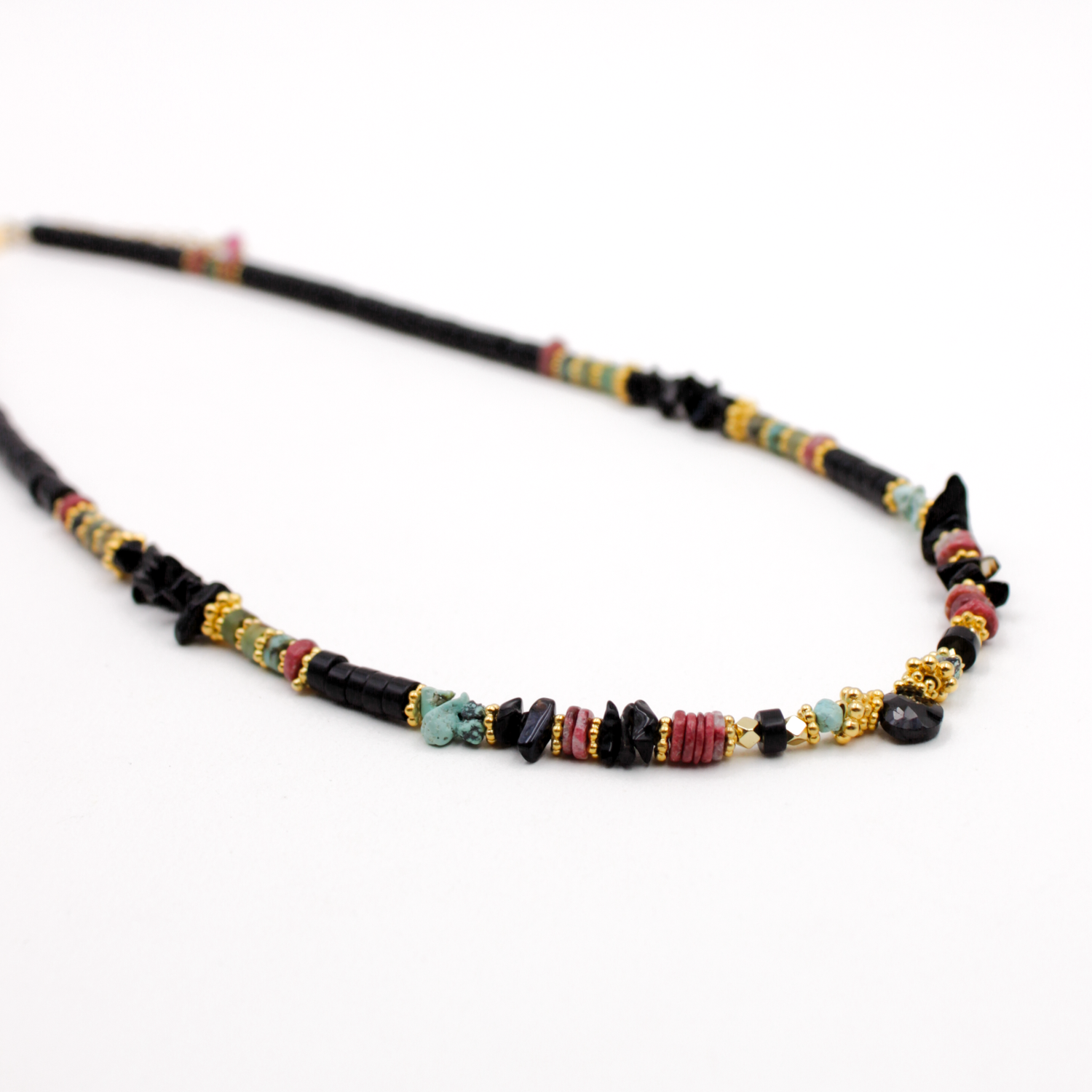 Heishi and drop necklace - Elsa L'ATELIER DES DAMES Golden