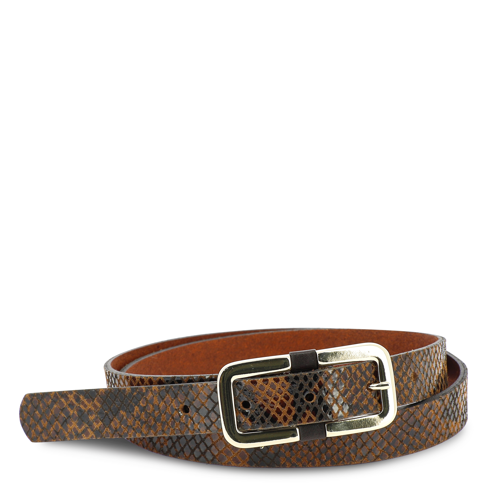 Ceinture en cuir  HERBERT FRERE SOEUR Marron