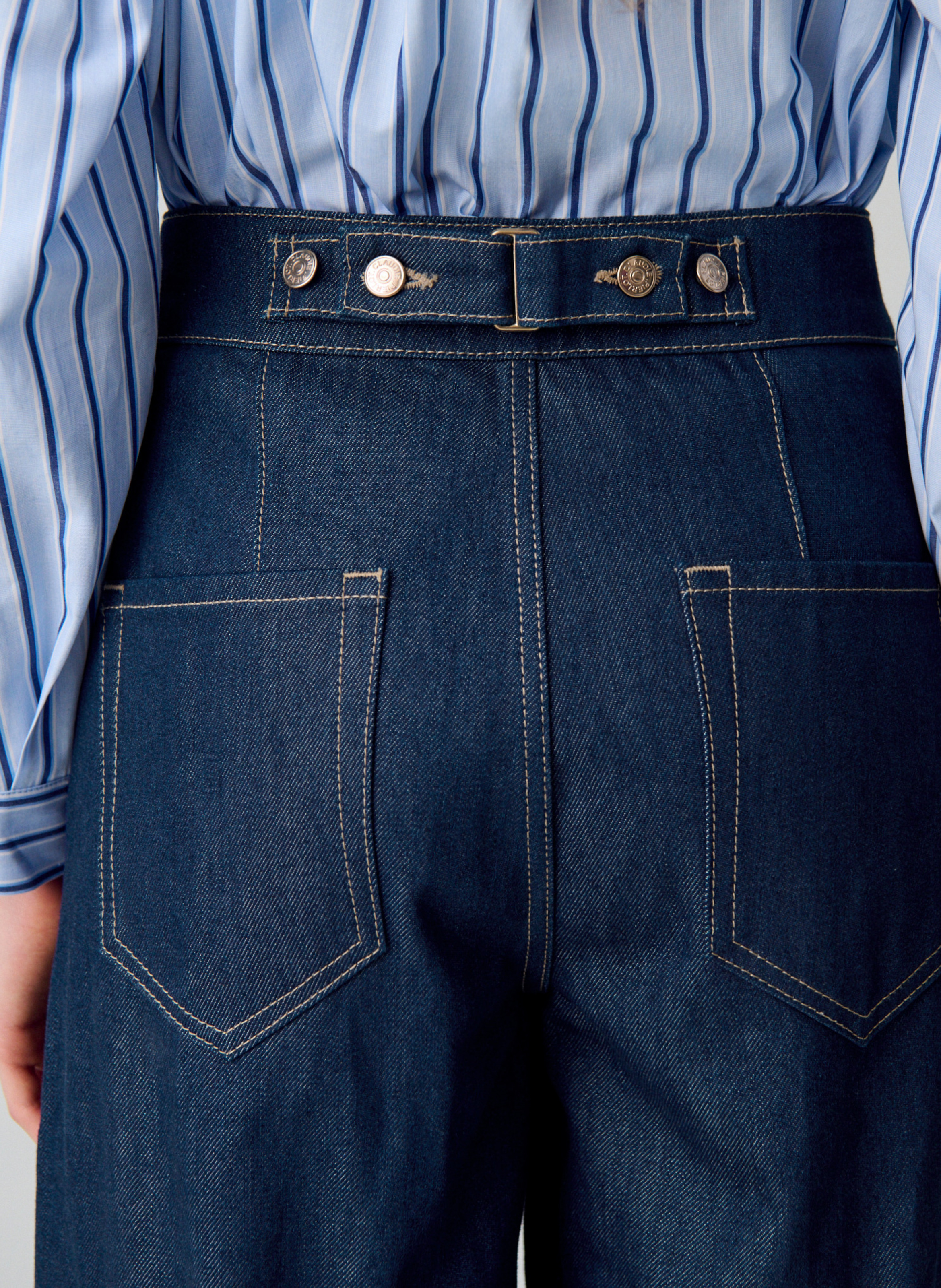 Jean large en coton mélangé CLAUDIE PIERLOT Bleu