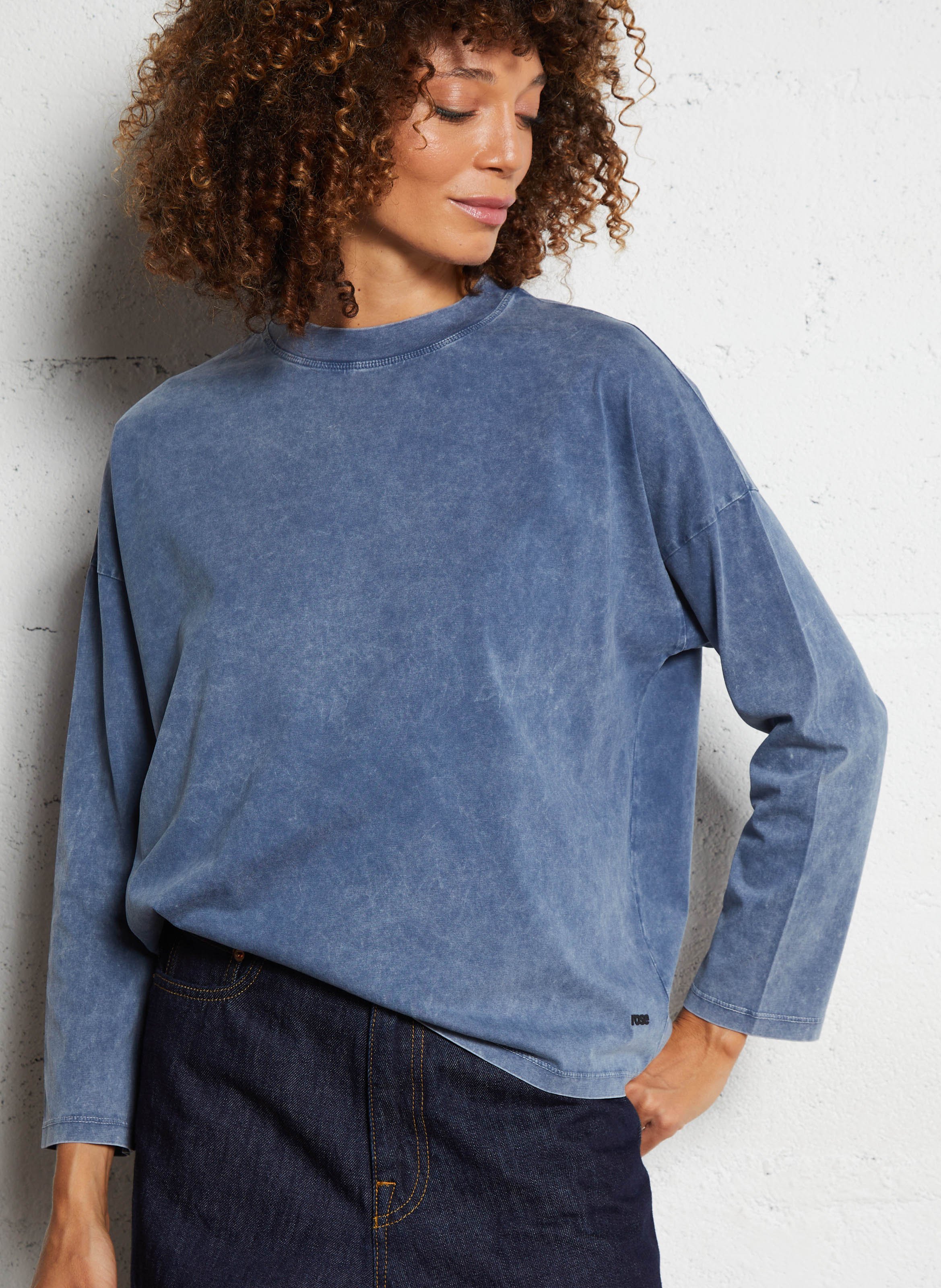 Oversized ruimvallend katoenen T-shirt BELLEROSE Blauw