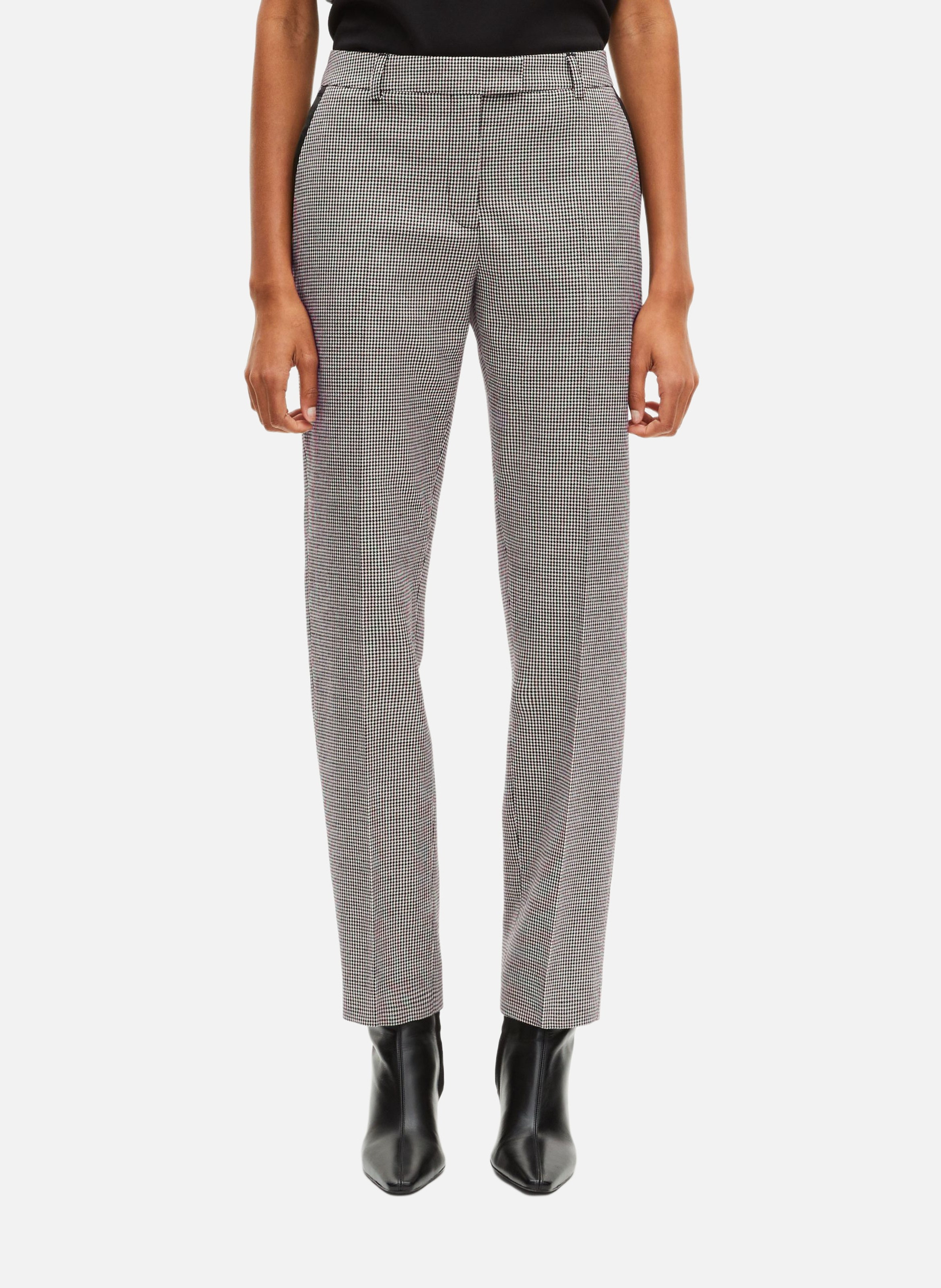 Pantalon tailleur ajusté en pied de poule THE KOOPLES Noir