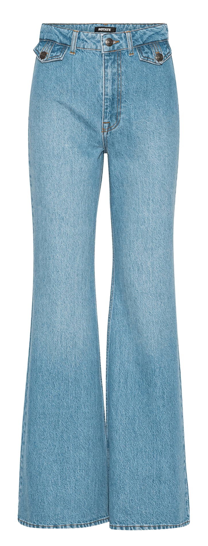High-waisted solid color flare jeans ROTATE Blue