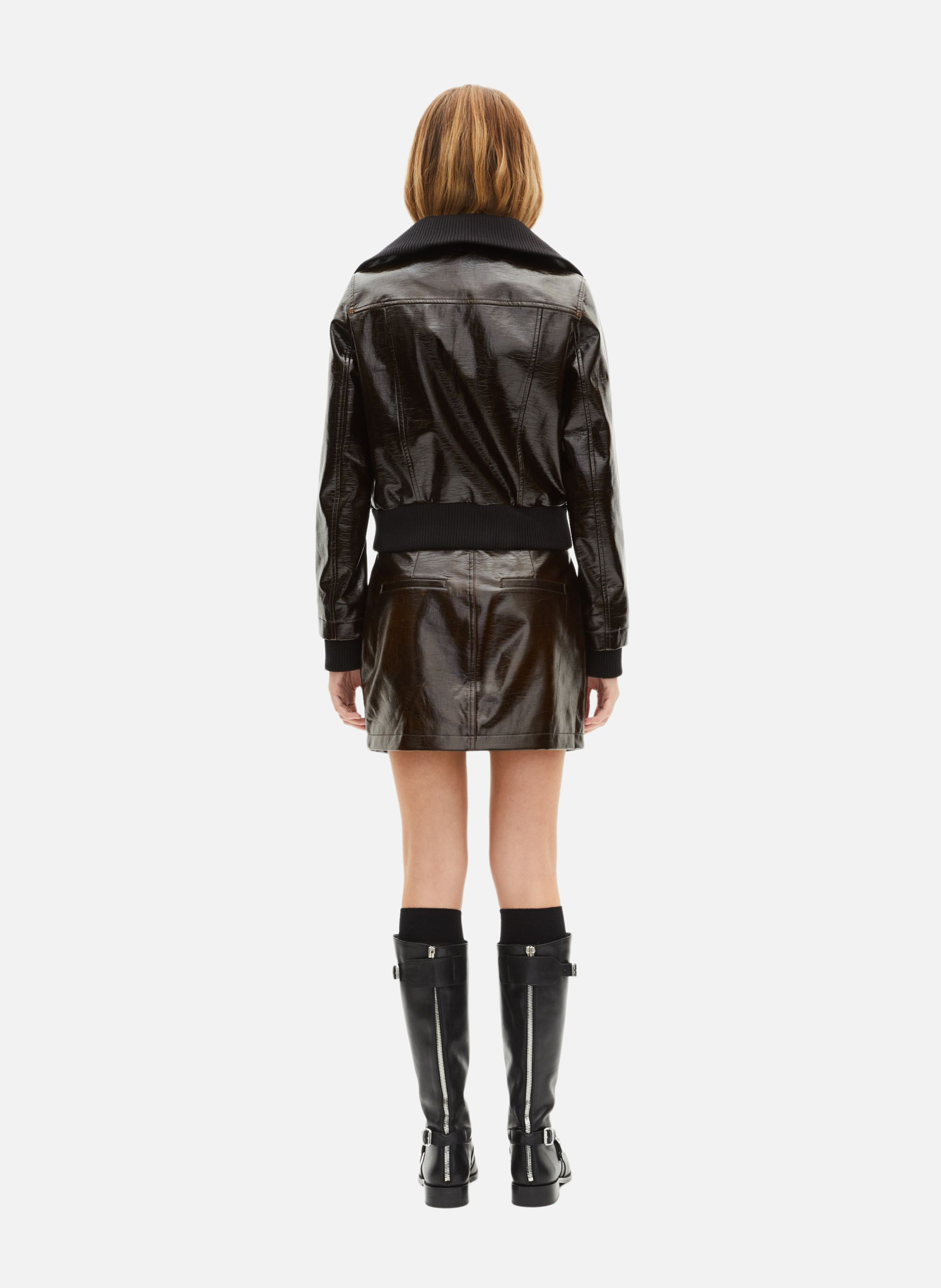 Vinyl effect jacket THE KOOPLES Brown