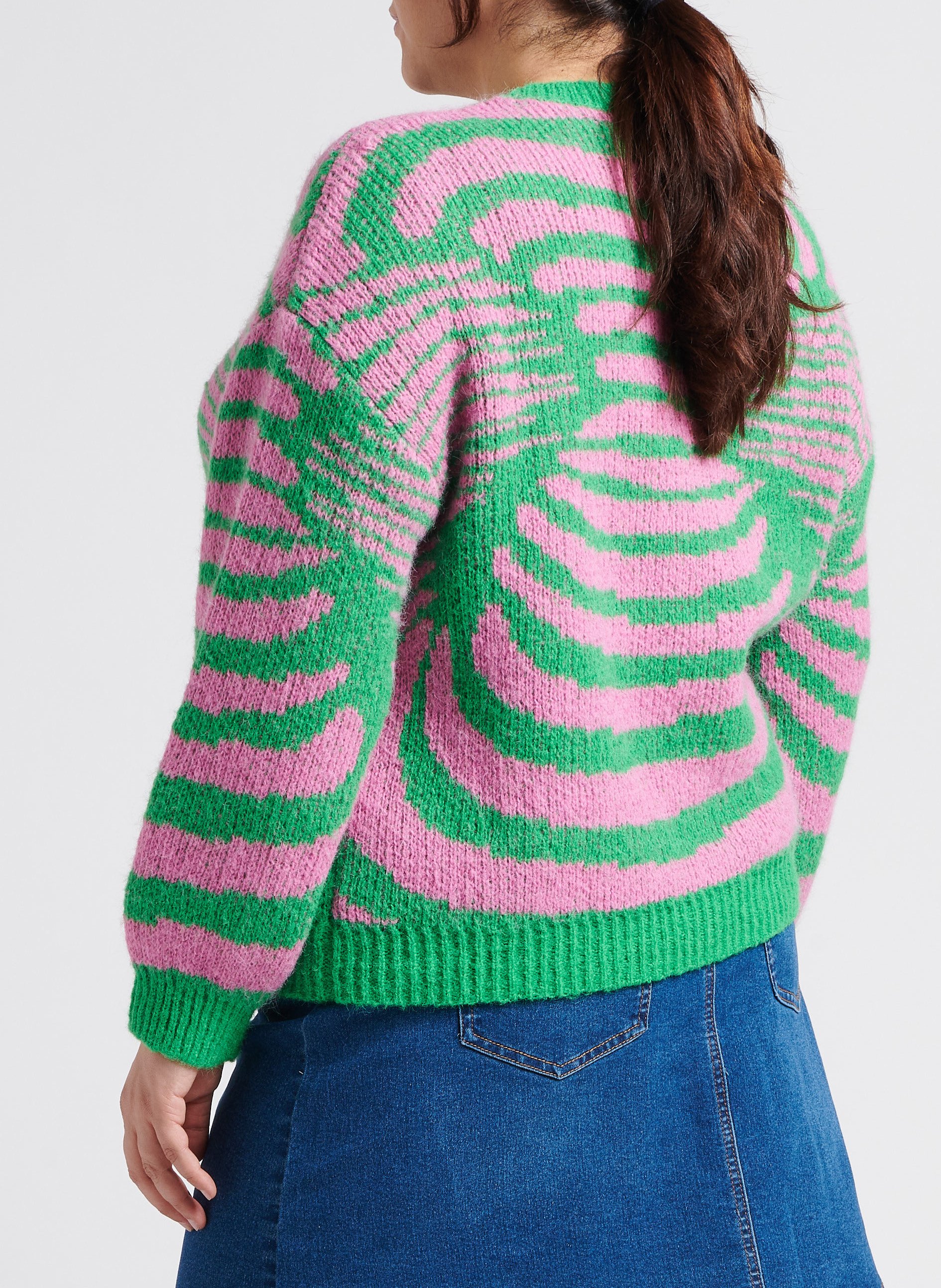 Pull bicolore à col rond   VERO MODA CURVE Vert