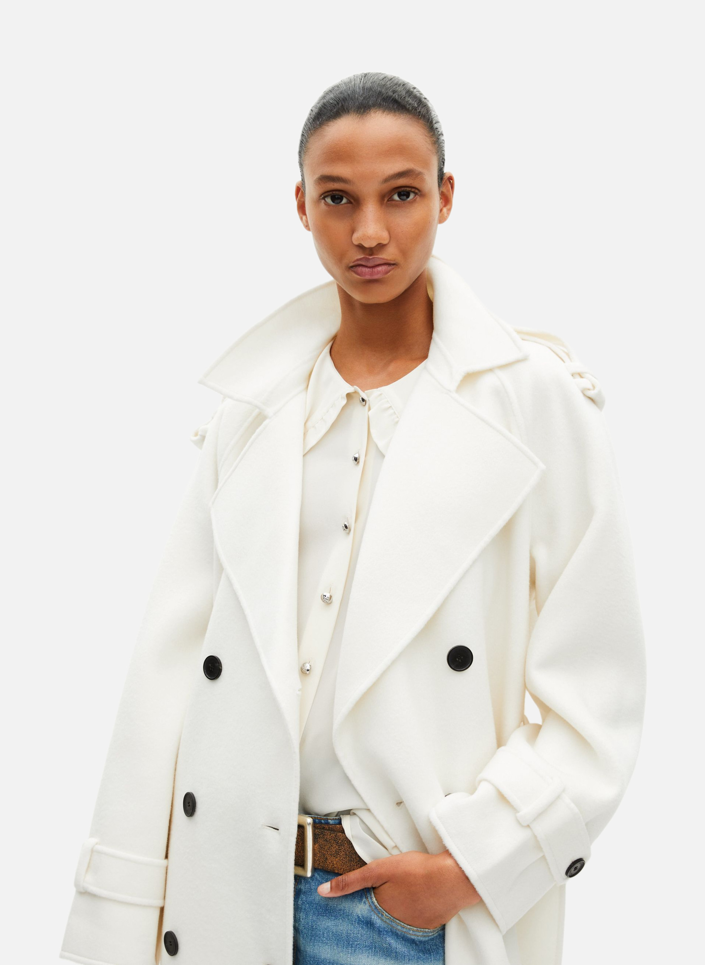 Long coat in wool blend THE KOOPLES Beige