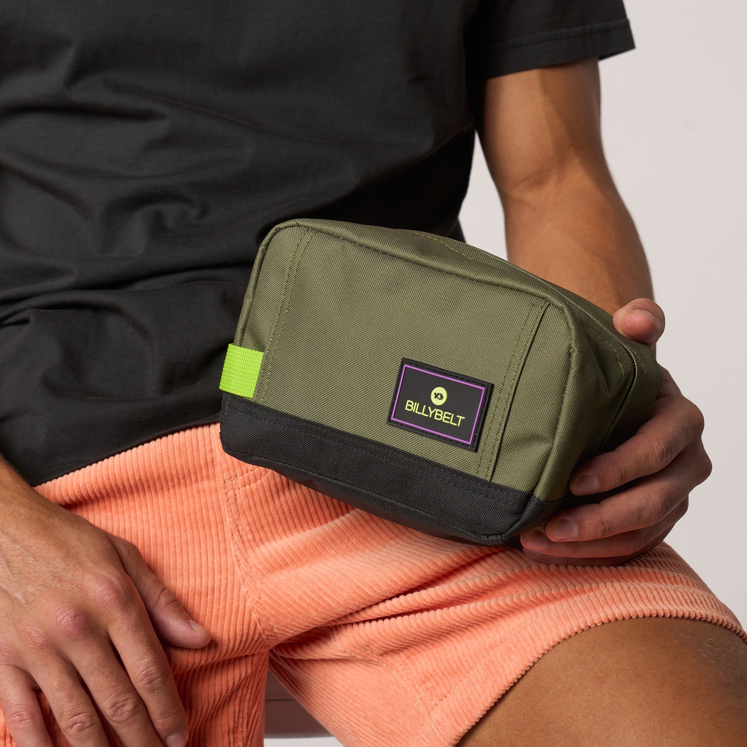 Recycled polyester toiletry bag BILLYBELT Khaki