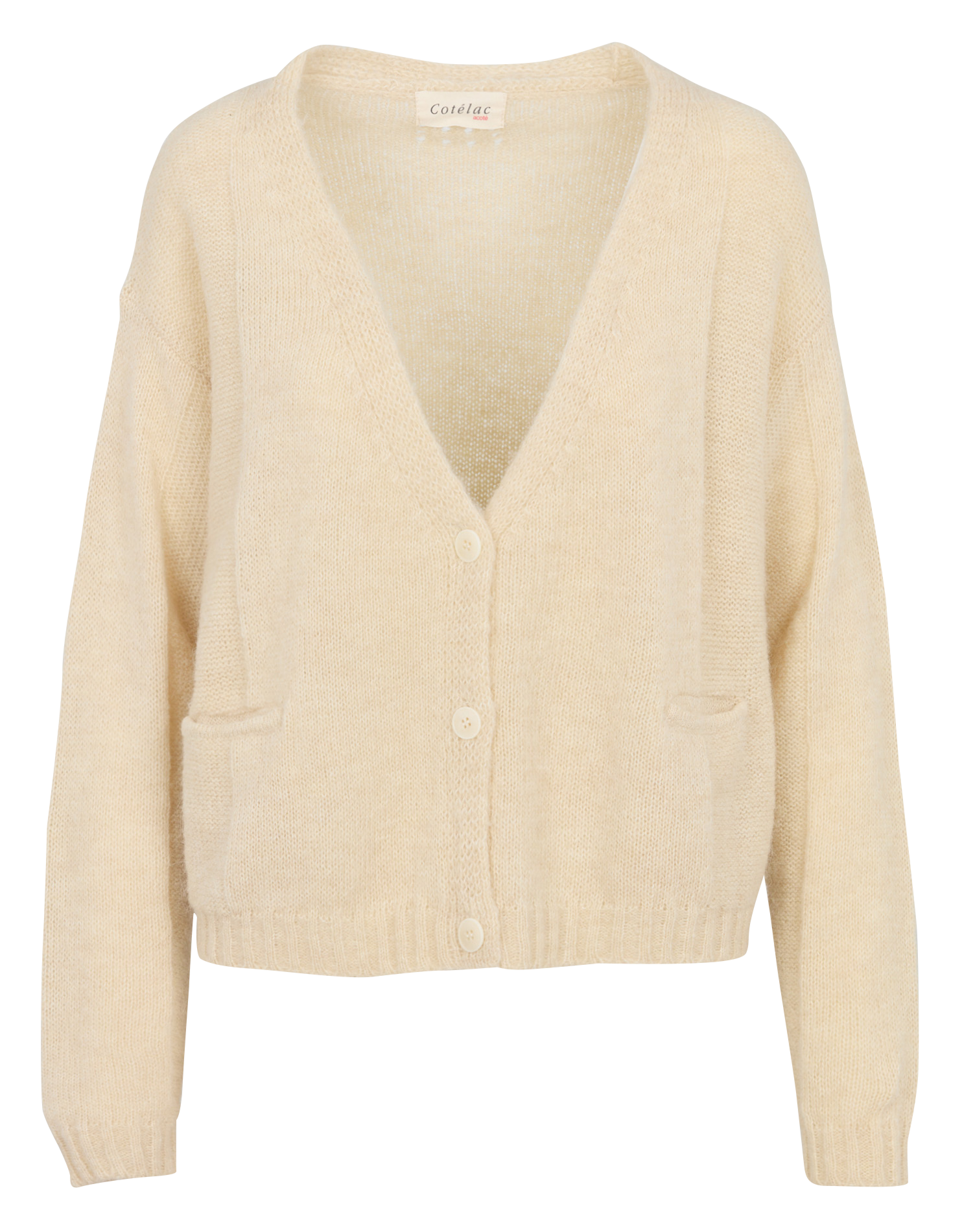 Weite Strickmix-Jacke mit V-Ausschnitt ACOTE