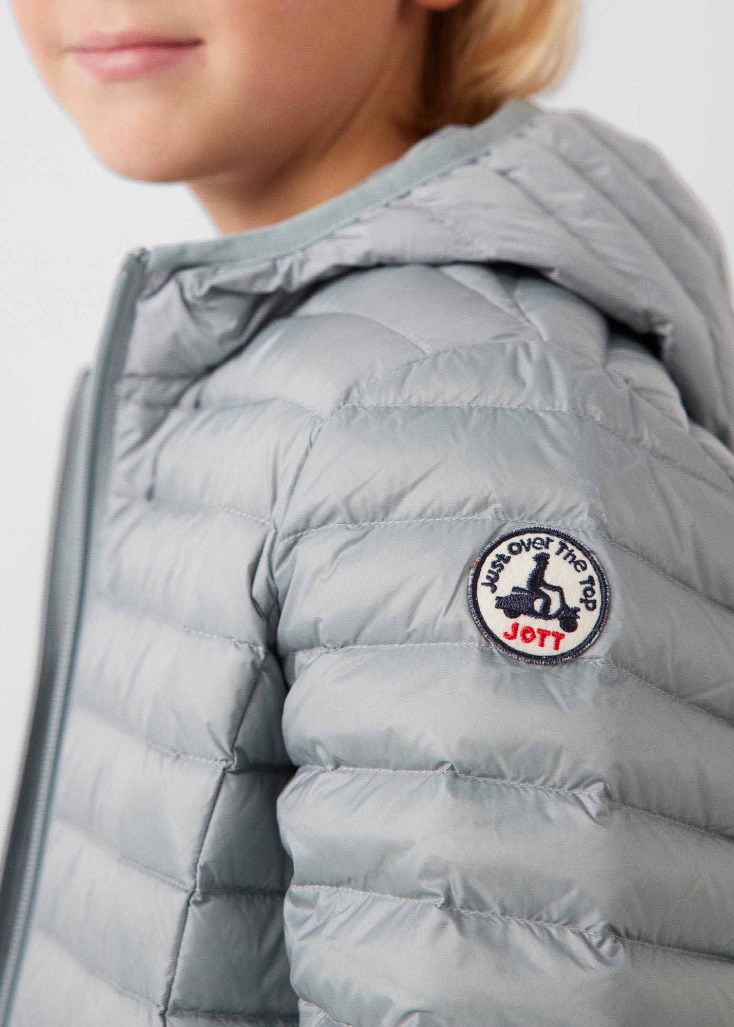 Hugo lightweight hooded child's puffer coat JOTT Grey