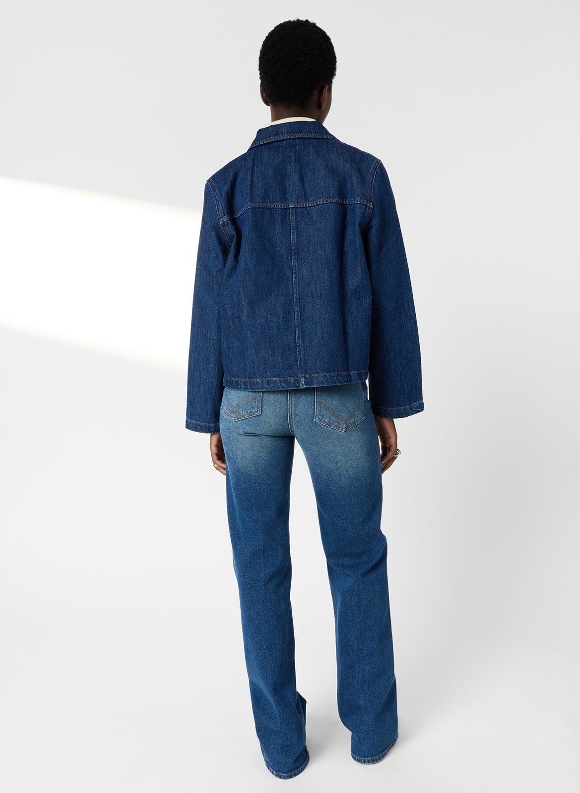 Veste droite col classique en coton GERARD DAREL Bleu