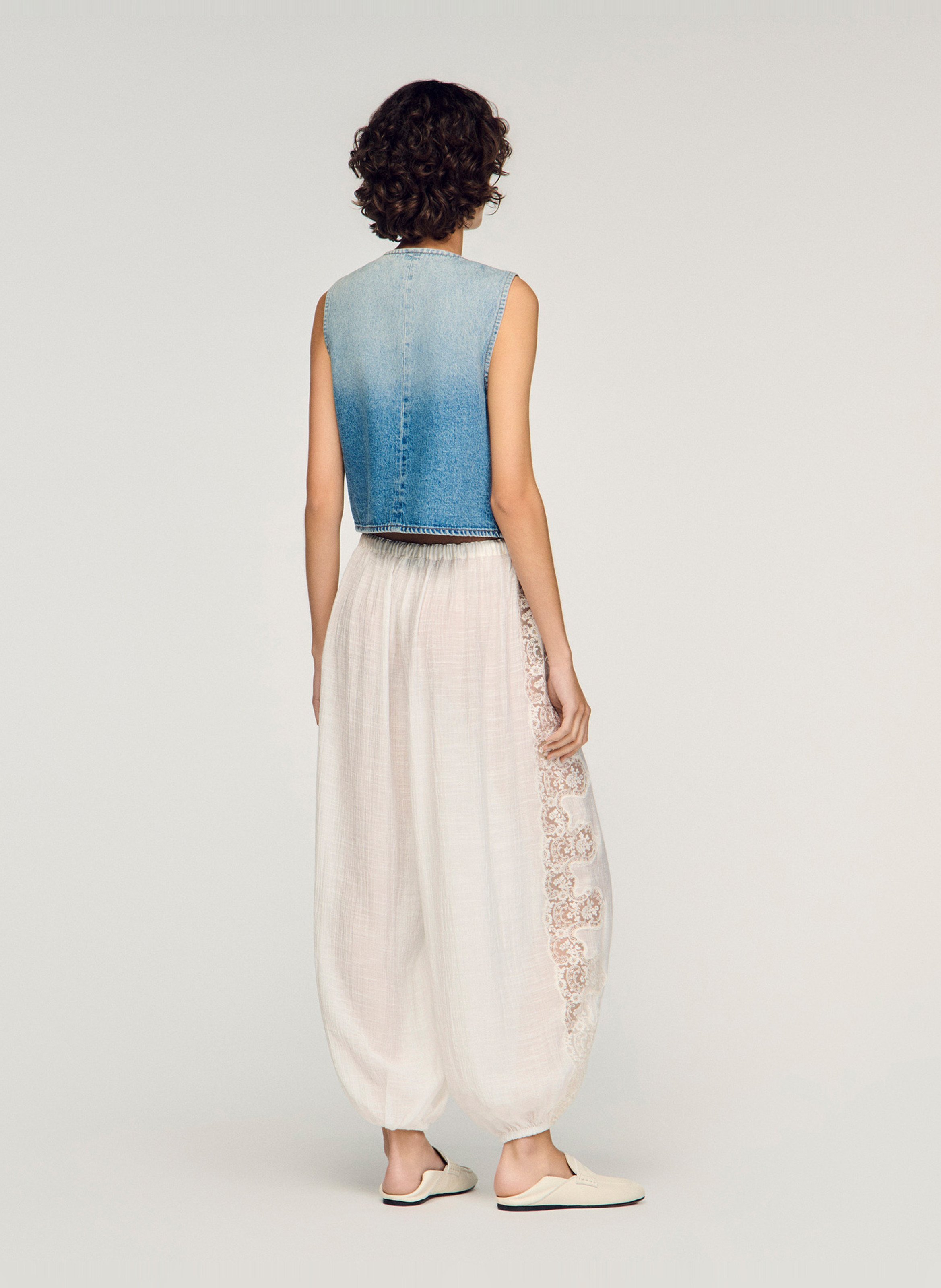 Grote kanten pantalon SANDRO Wit