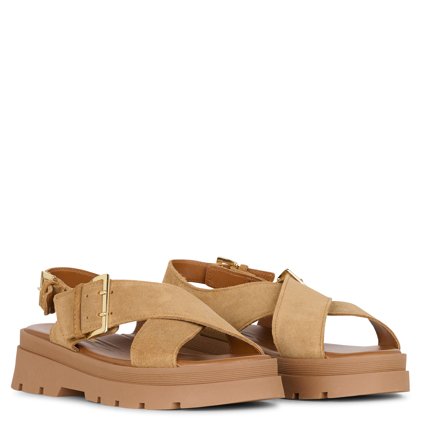 Flat soft leather sandals JB MARTIN Beige