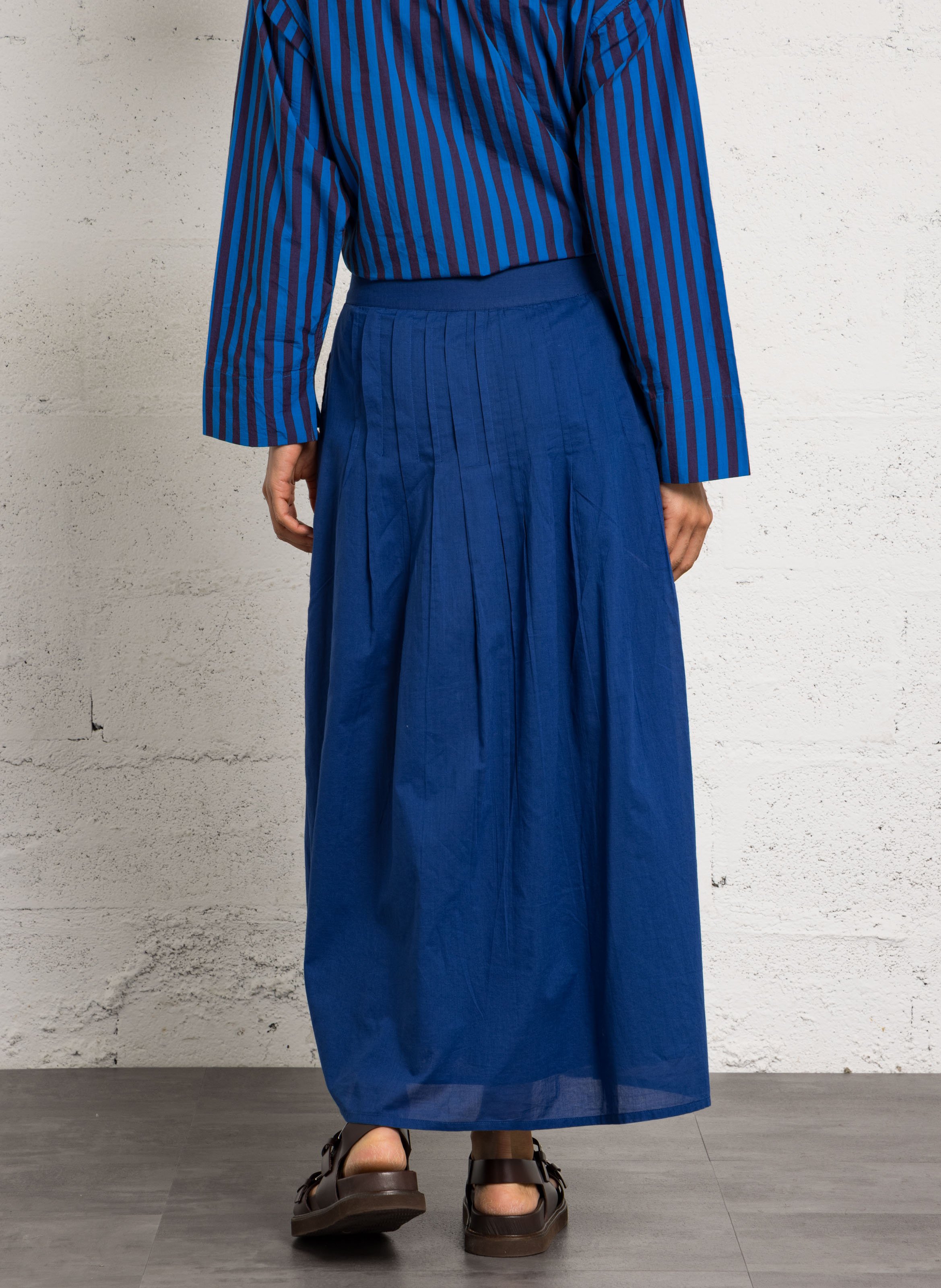 Long A-line organic cotton skirt LEON & HARPER Blue