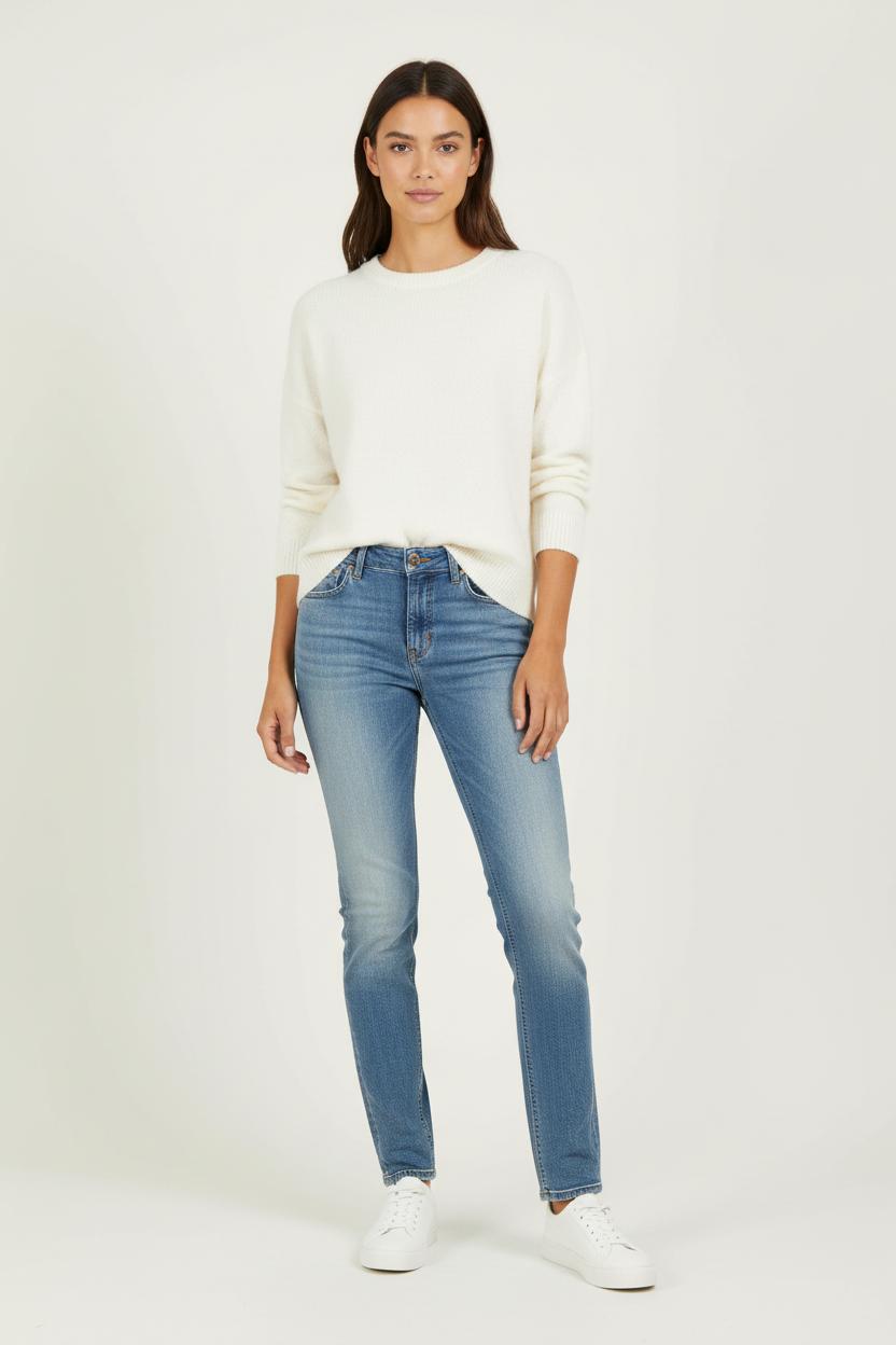 Cropped slim jeans with studs CLOSED - Seconde Main Blue