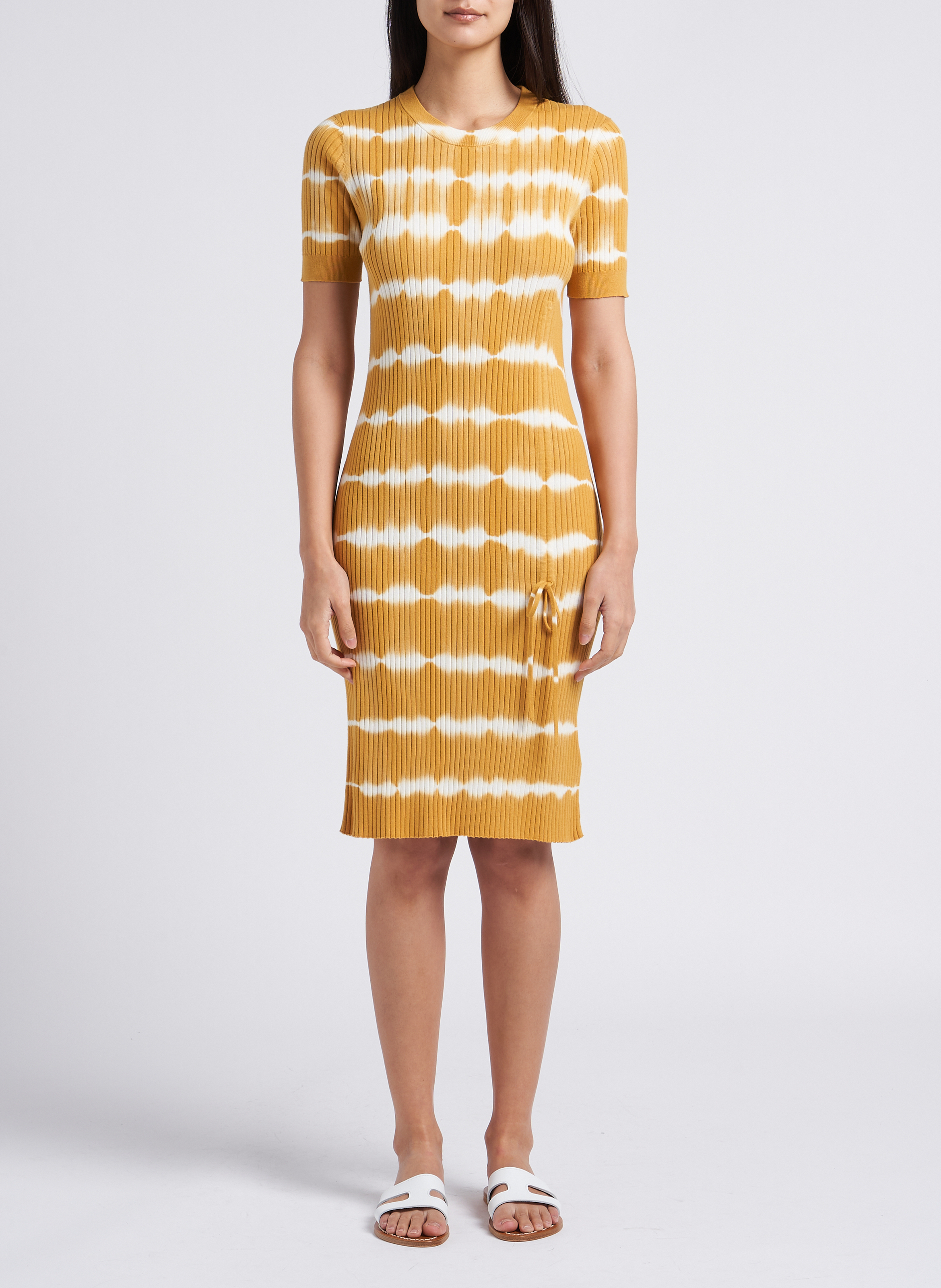 Midikleid aus Bio-Baumwolle mit Rundhalsausschnitt in Batik-Optik PAUL SMITH Gelb