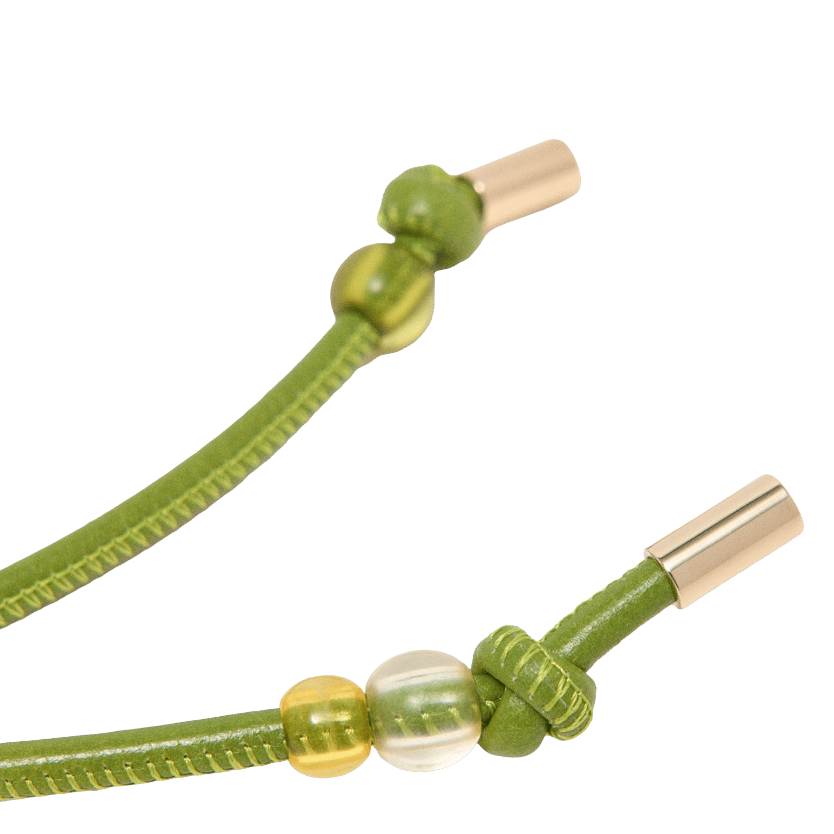 Schlüsselanhänger aus Leder mit Blumen MAJE Grun