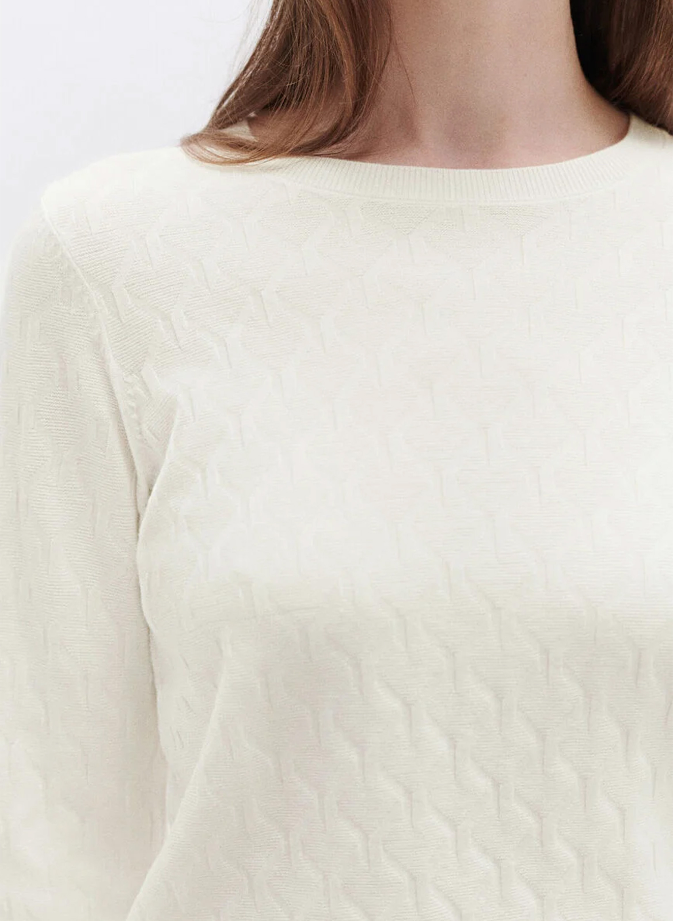 Zopfstrickpullover mit Rundhalsausschnitt CAROLL Beige