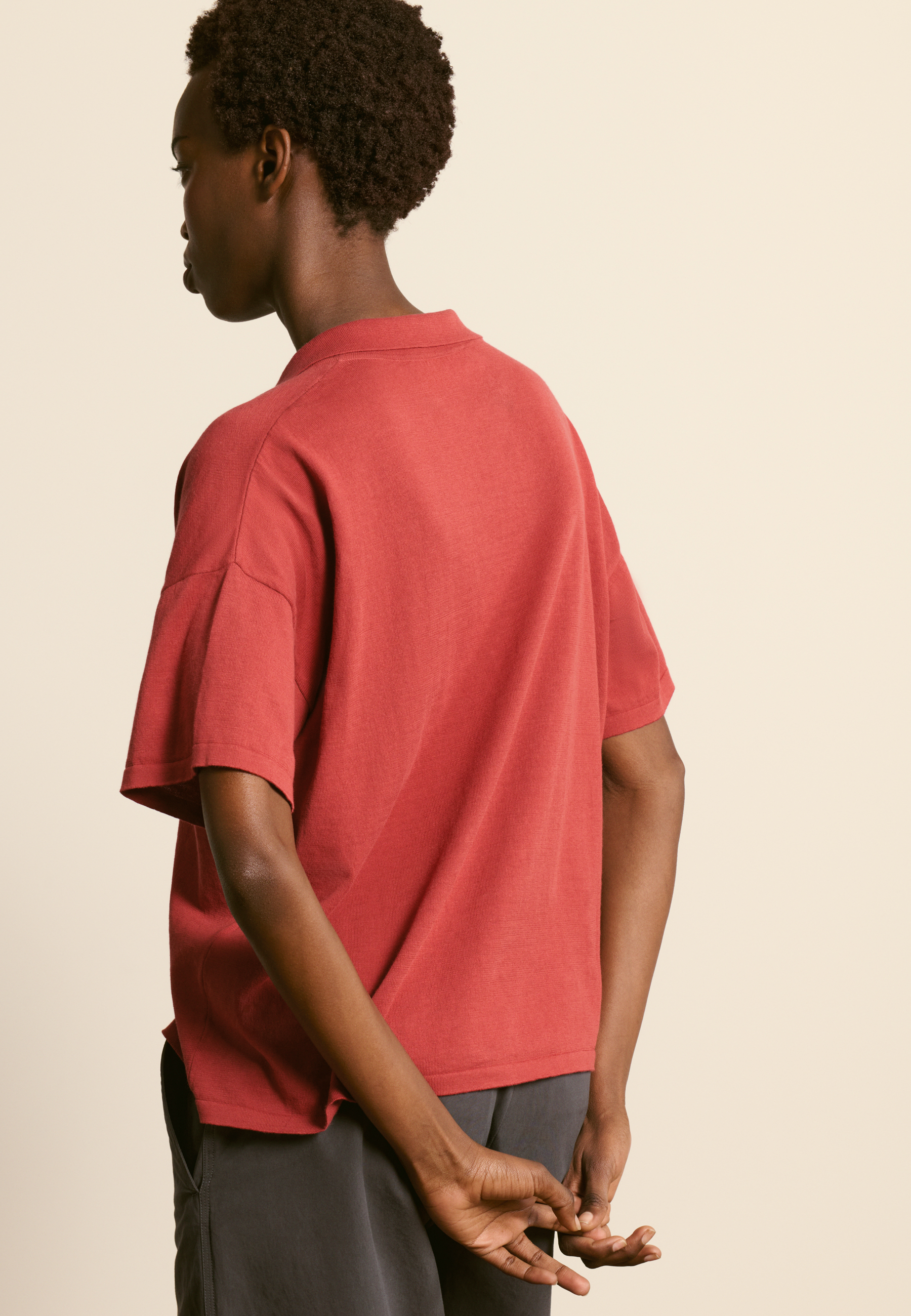 Polo en coton biologique MAISON MONTAGUT Marron