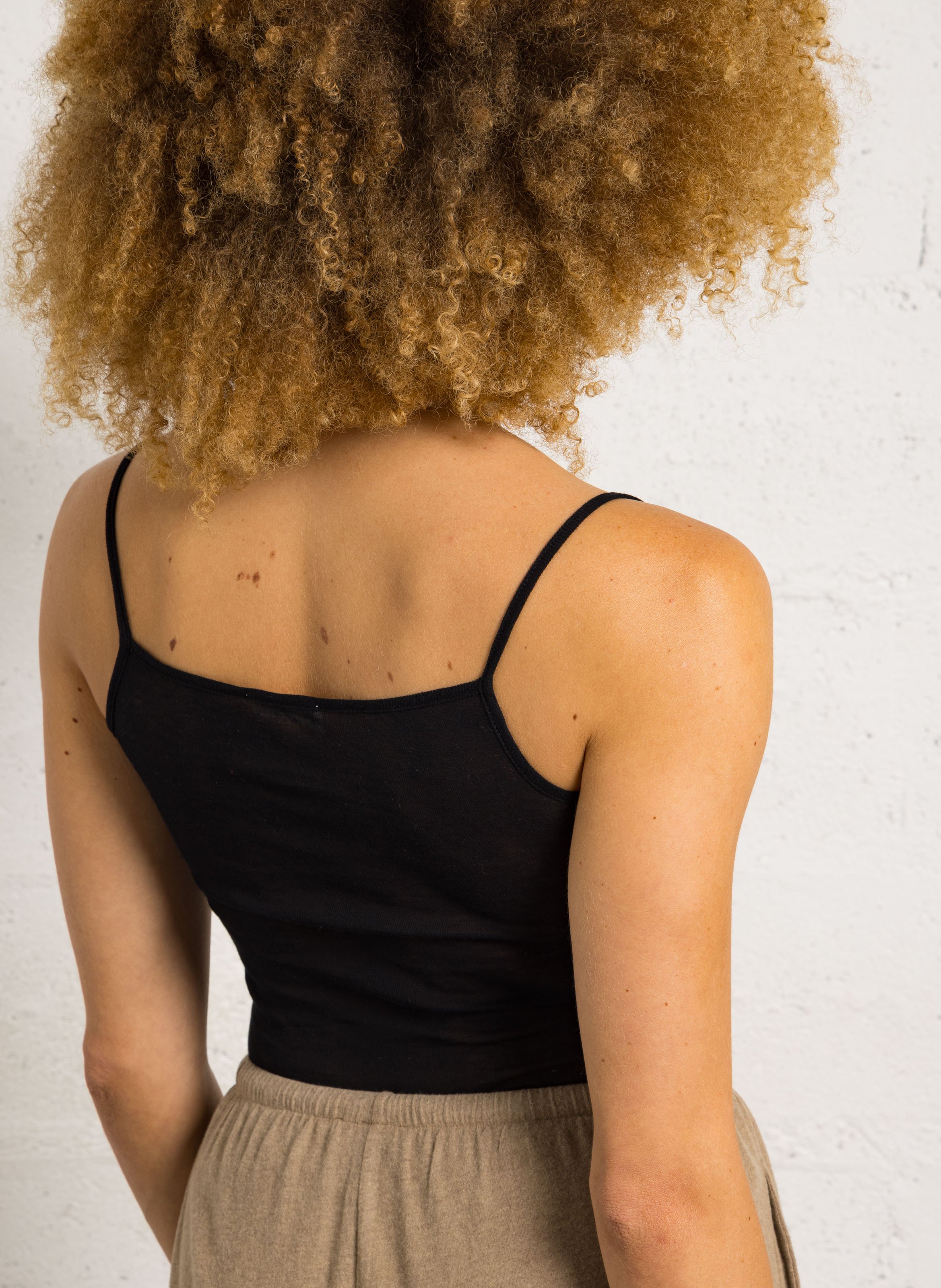 Katoenen singlet met ronde hals AMERICAN VINTAGE Zwart