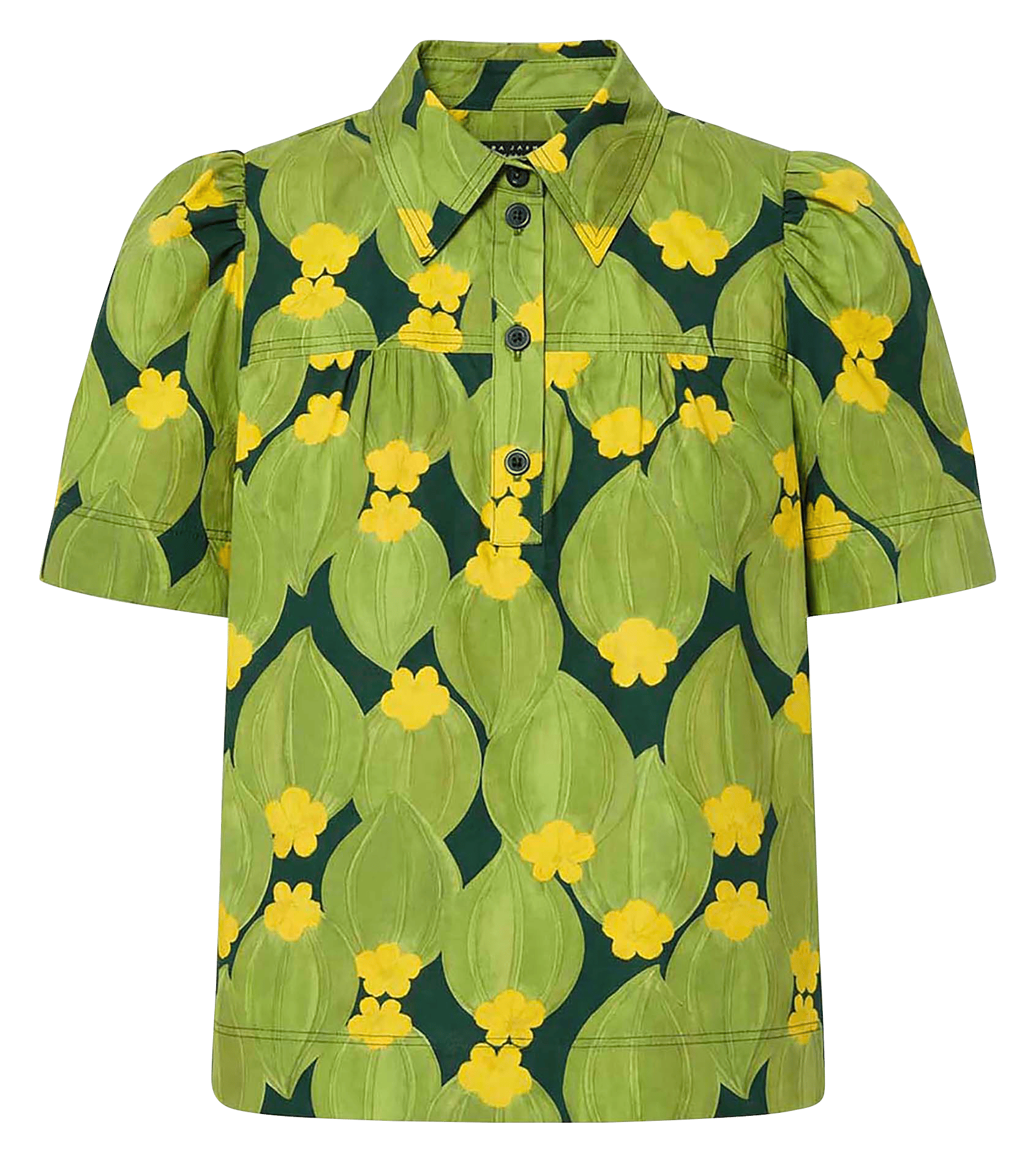 Chemise droite boutonnée à motif TARA JARMON Vert