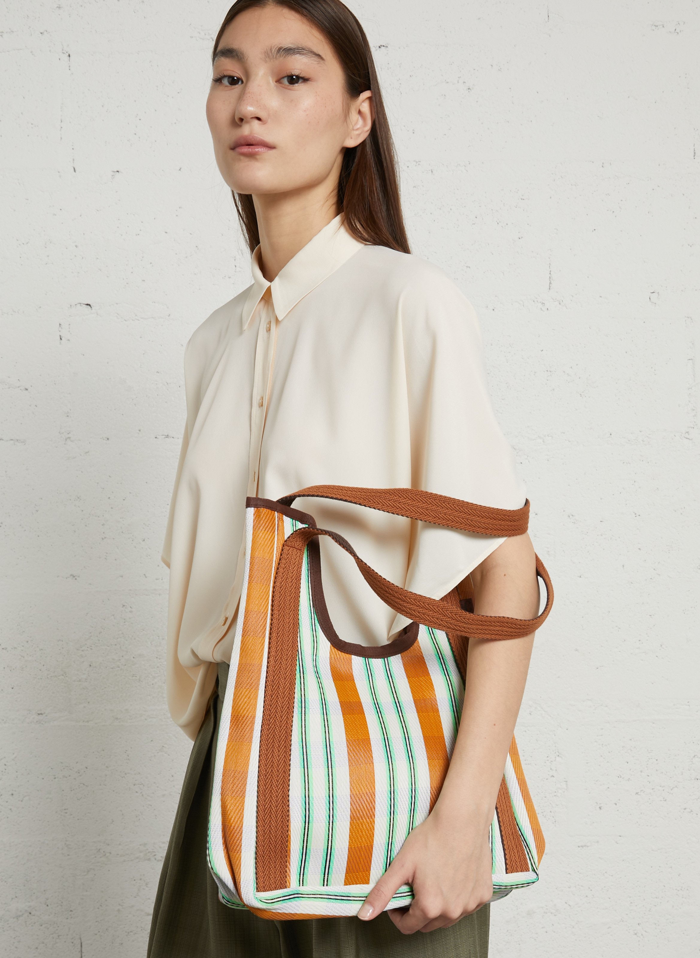 Multicolored Striped Bag BABACHIC BAGS Brown