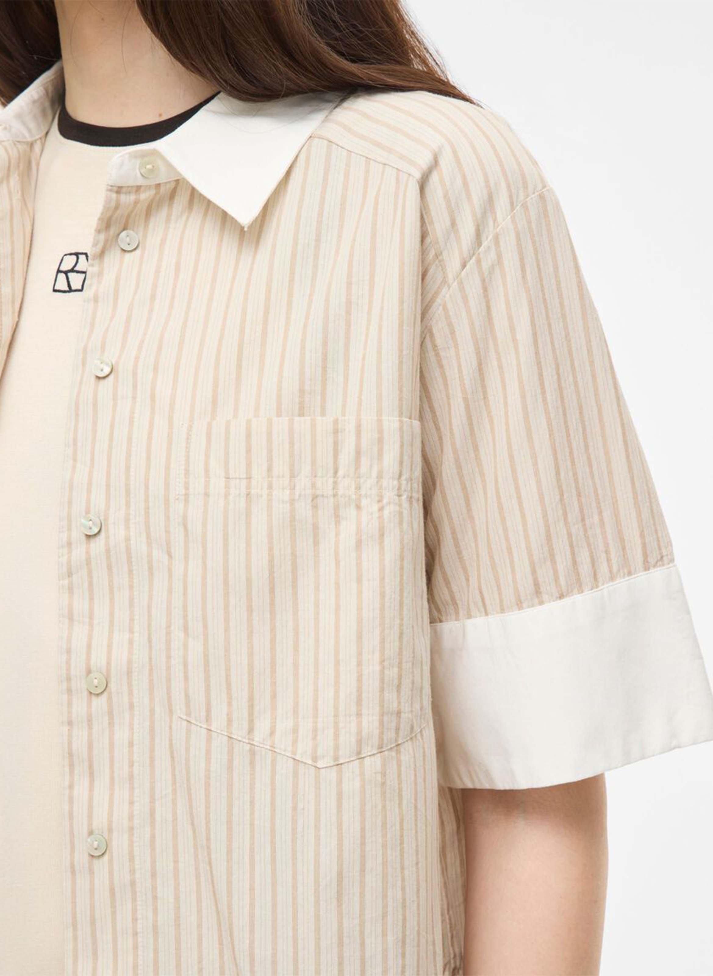 Baumwoll-Bluse ROUGE EDIT Beige