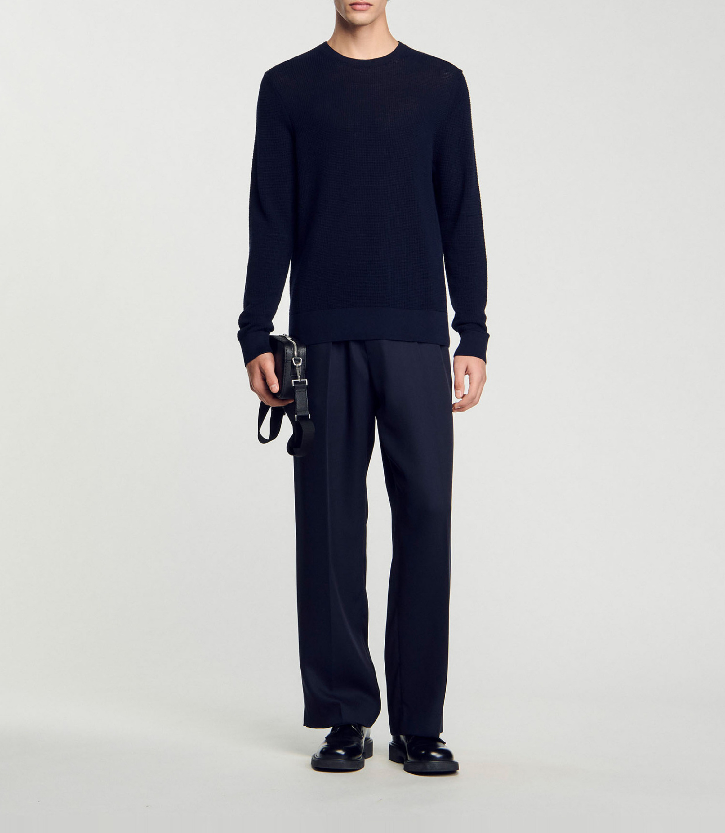 Pull en maille texturée SANDRO Bleu