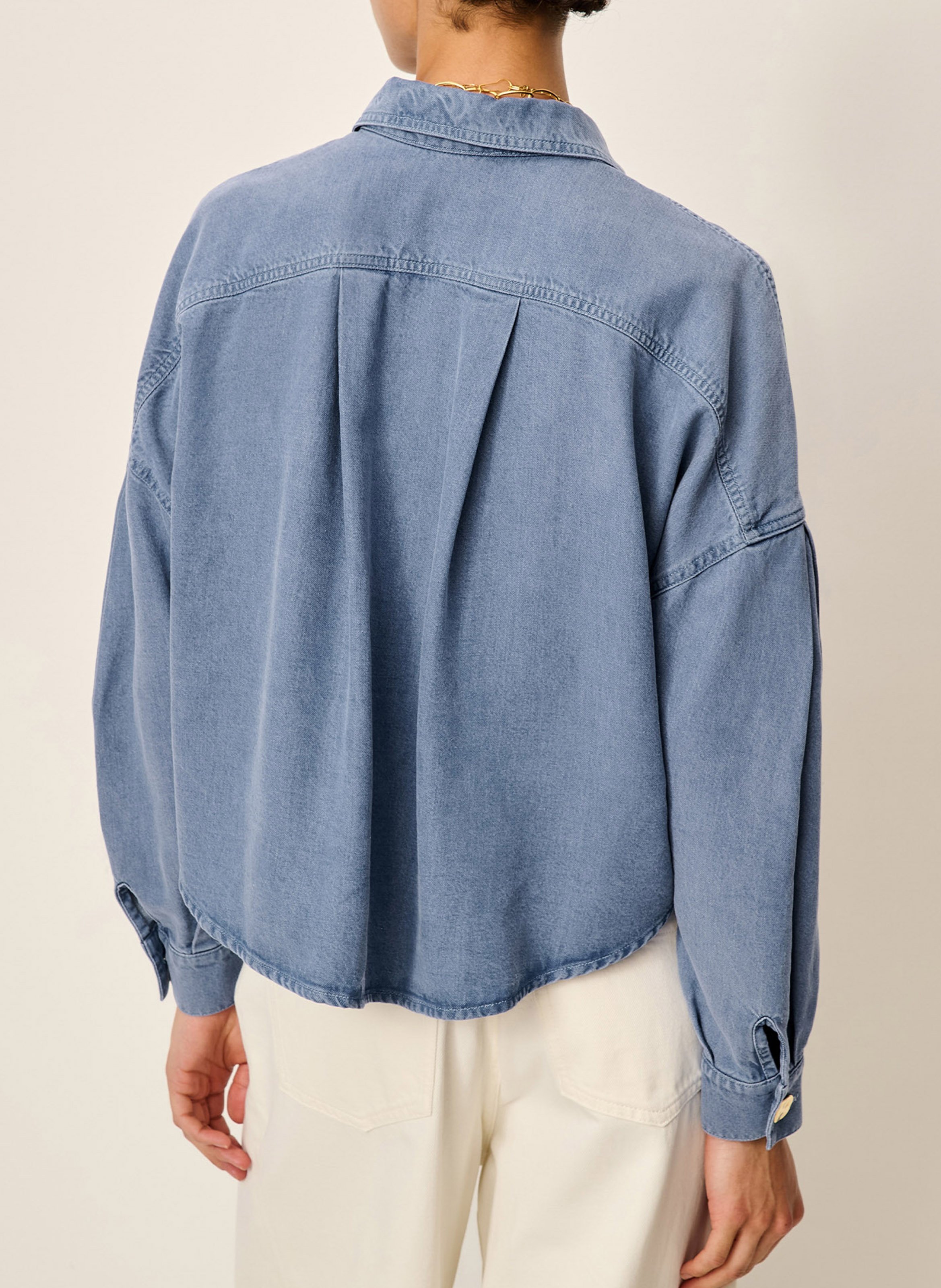 Oversize-Bluse mit klassischem Kragen SESSUN Blau