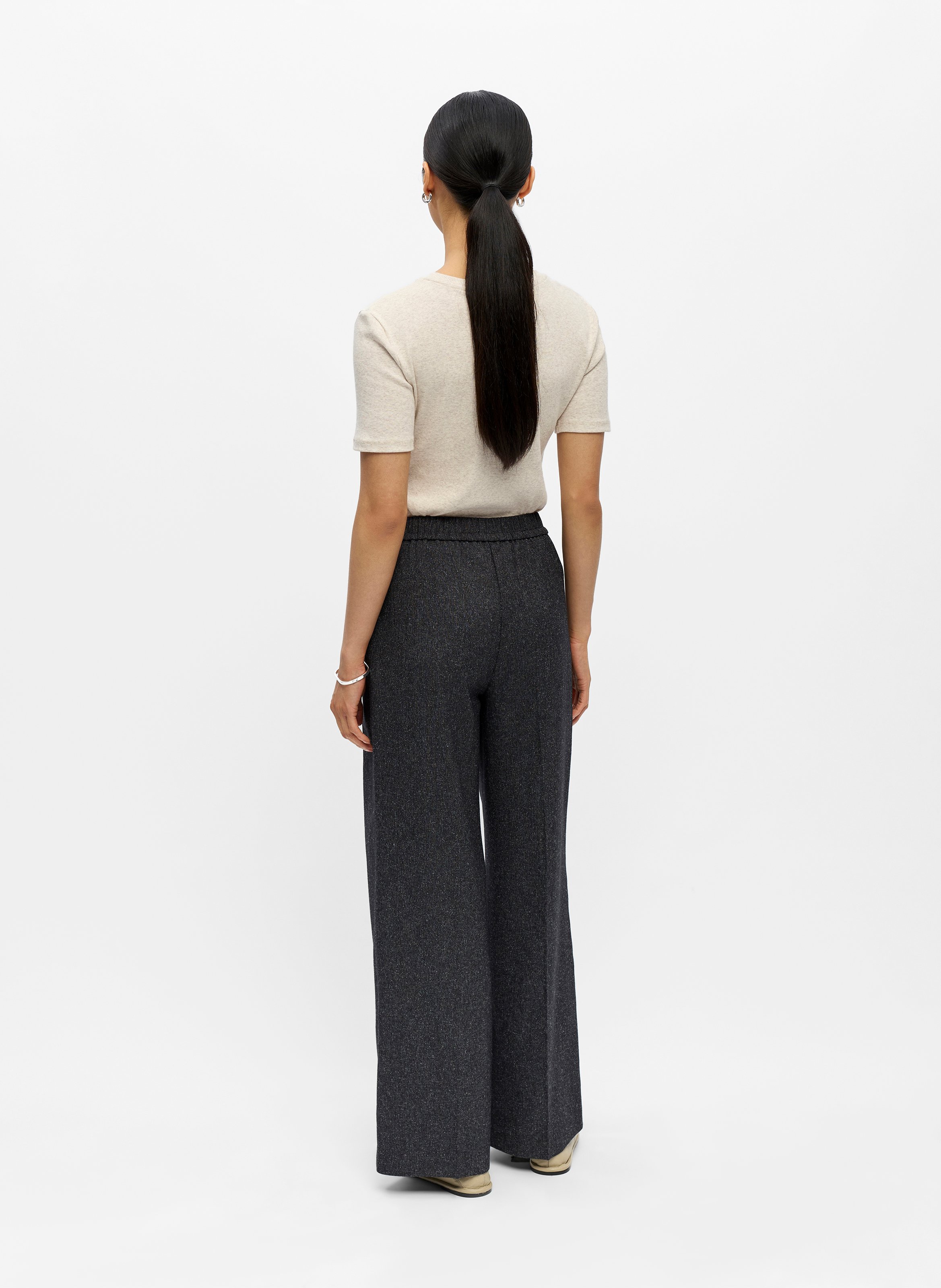 Pantalon droit taille haute OBJECT Noir