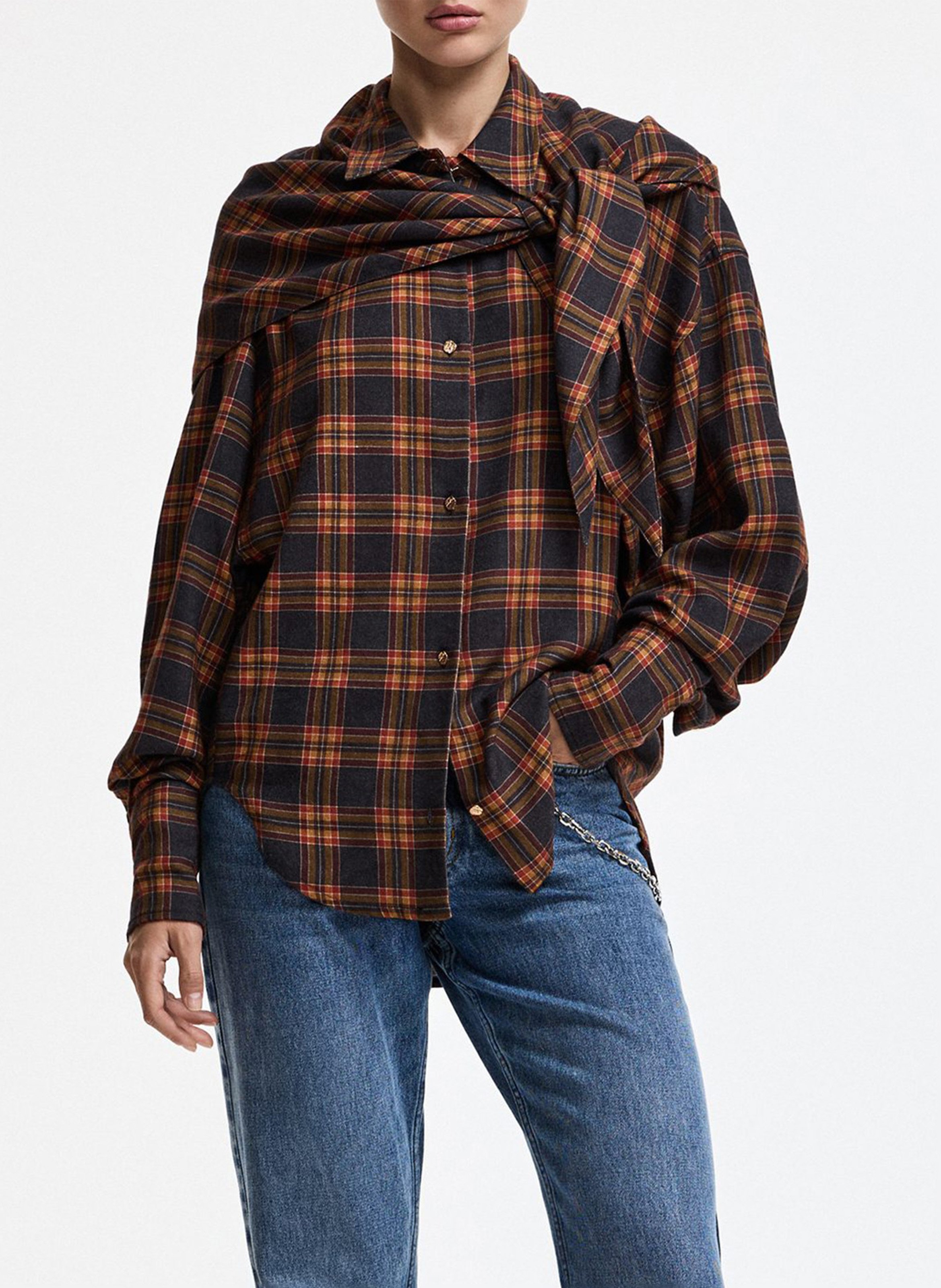 Straight-cut cotton-blend shirt with classic collar ESSENTIEL ANTWERP