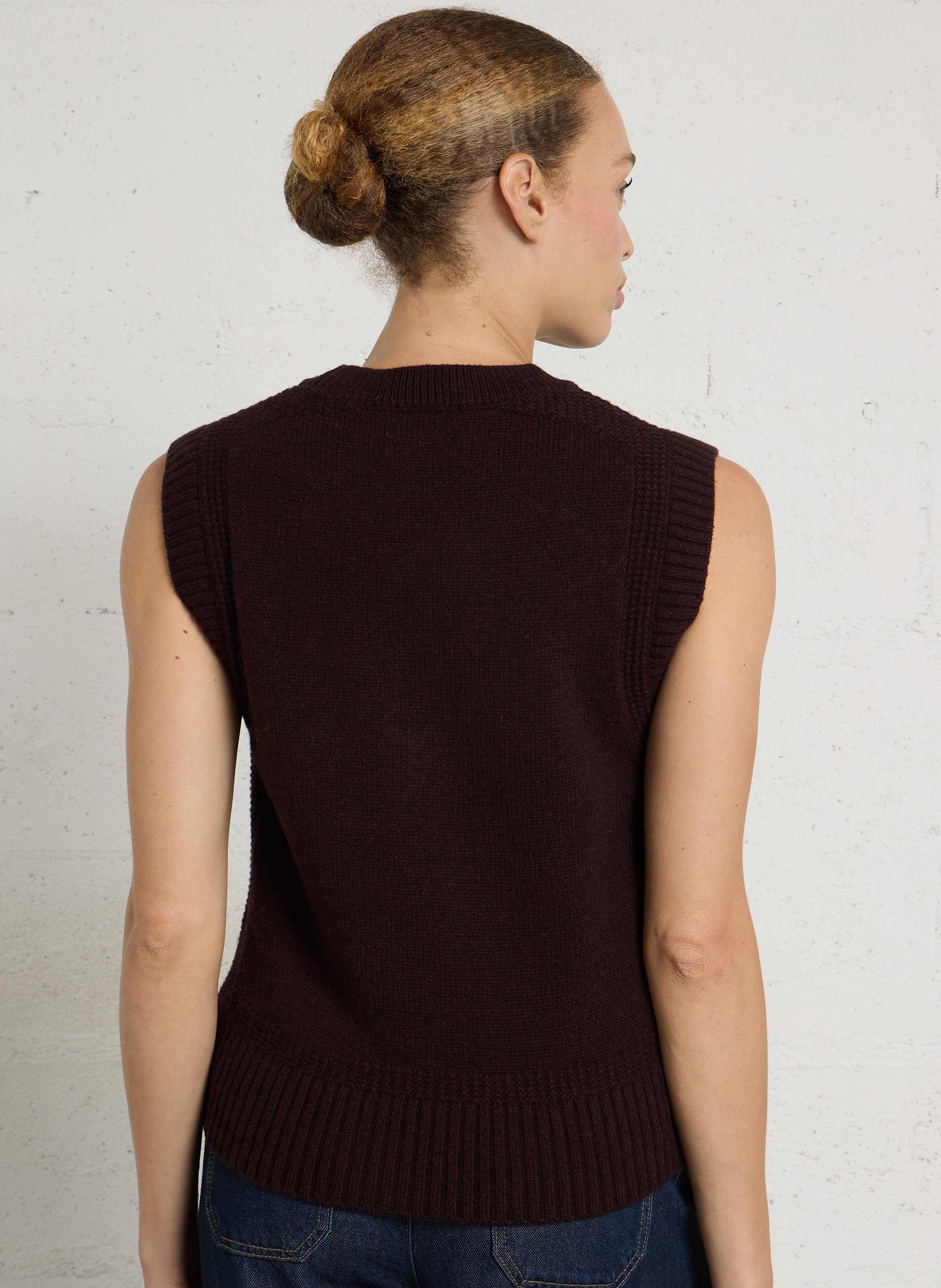 Pull col rond en laine MAISON 123 Violet